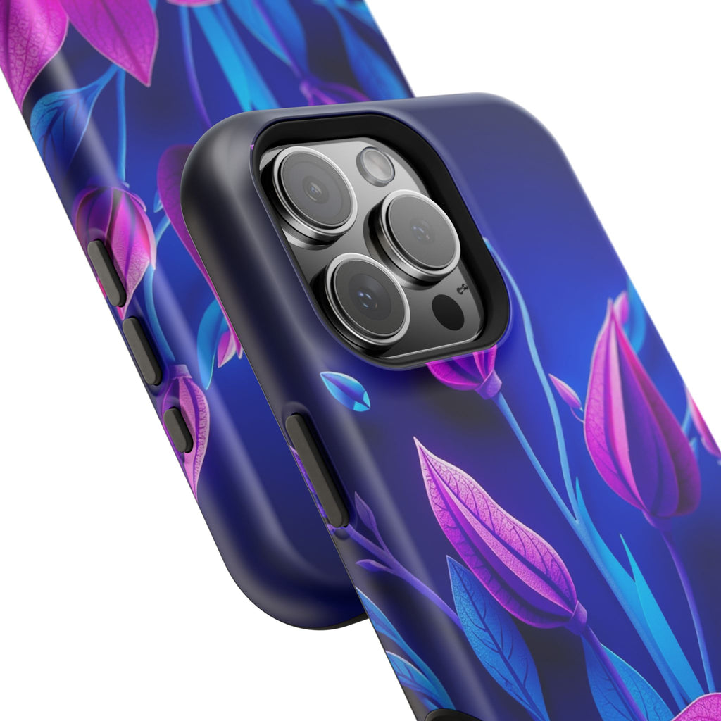 iPhone Neon Floral Paper Cut Art Bold Modern Everyday Snap Case · iPhone Case