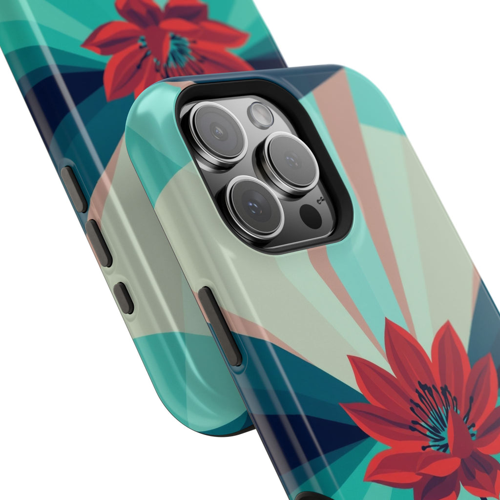 iPhone Teal And Coral Night Bloomer Slim Everyday Designer Case · iPhone Case