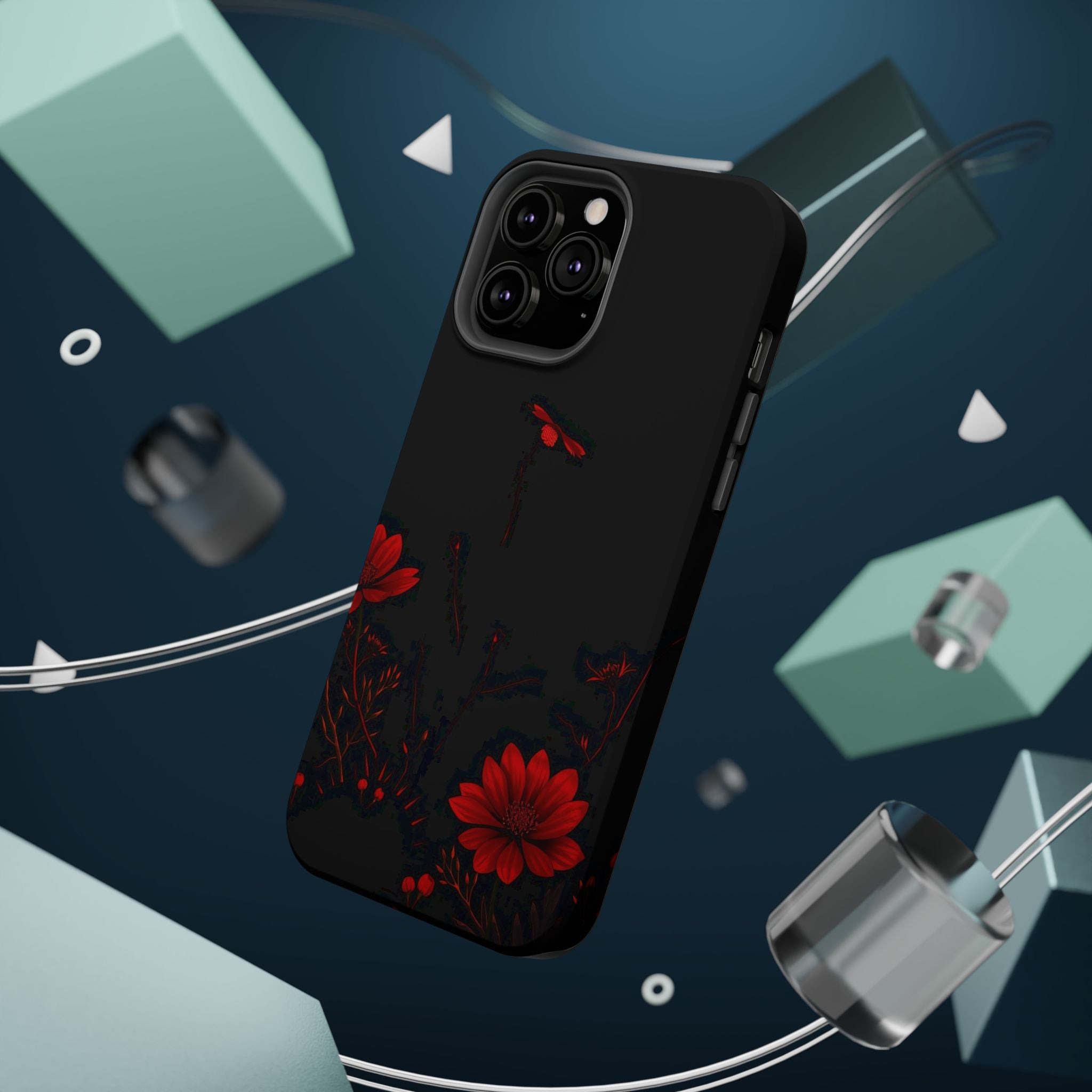 iPhone Black And Crimson Desert Flower Slim Everyday Designer Case · iPhone Case