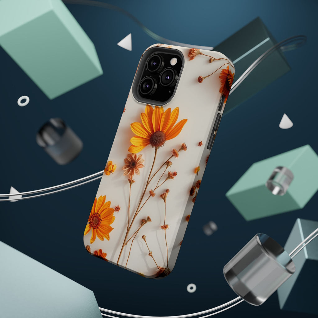 iPhone Mustard And Rust Dried Flower Flat Lay Carry Case Slim Snap Case · iPhone