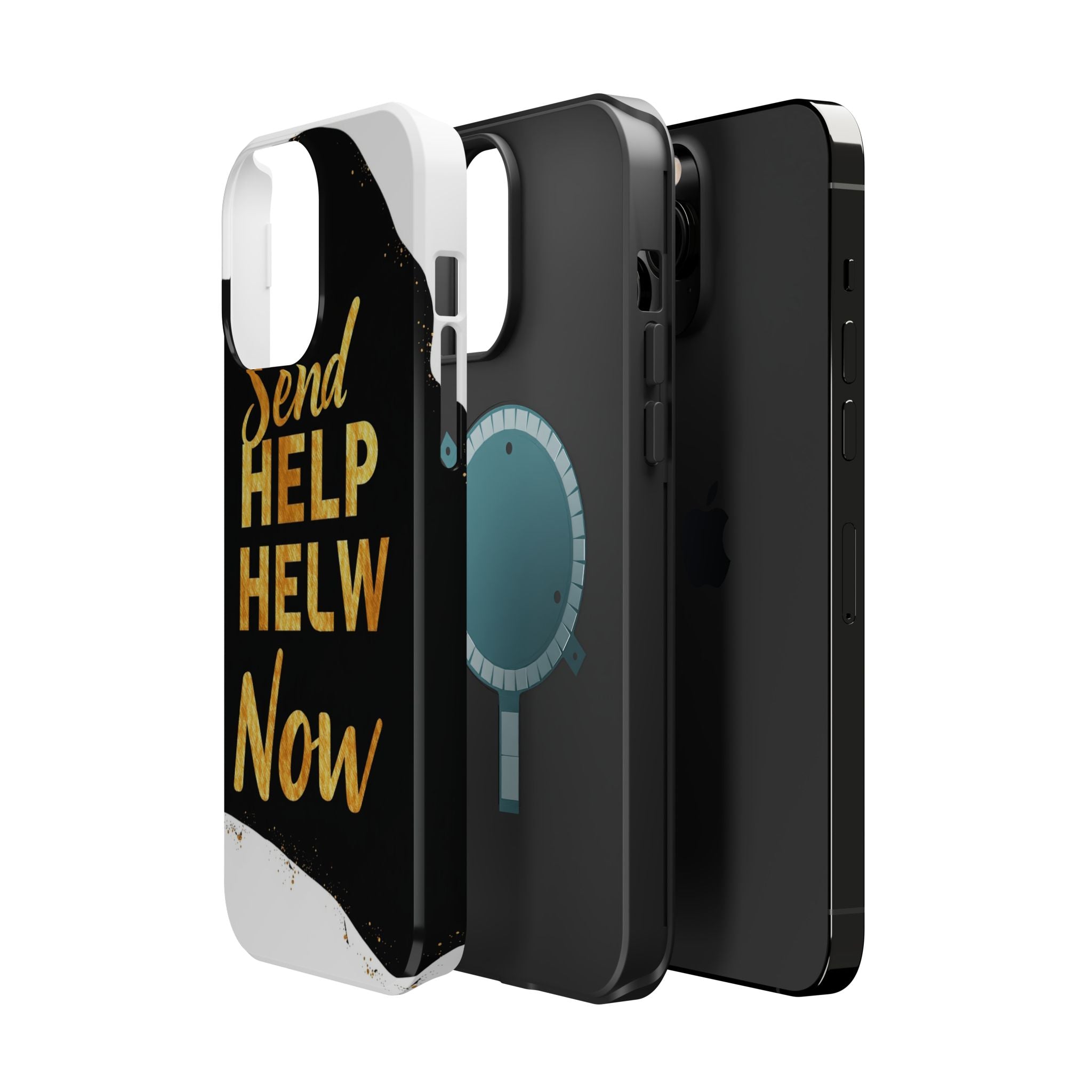 iPhone Send Help Now Enchanted Art Bold Modern Everyday Snap Case · iPhone Case