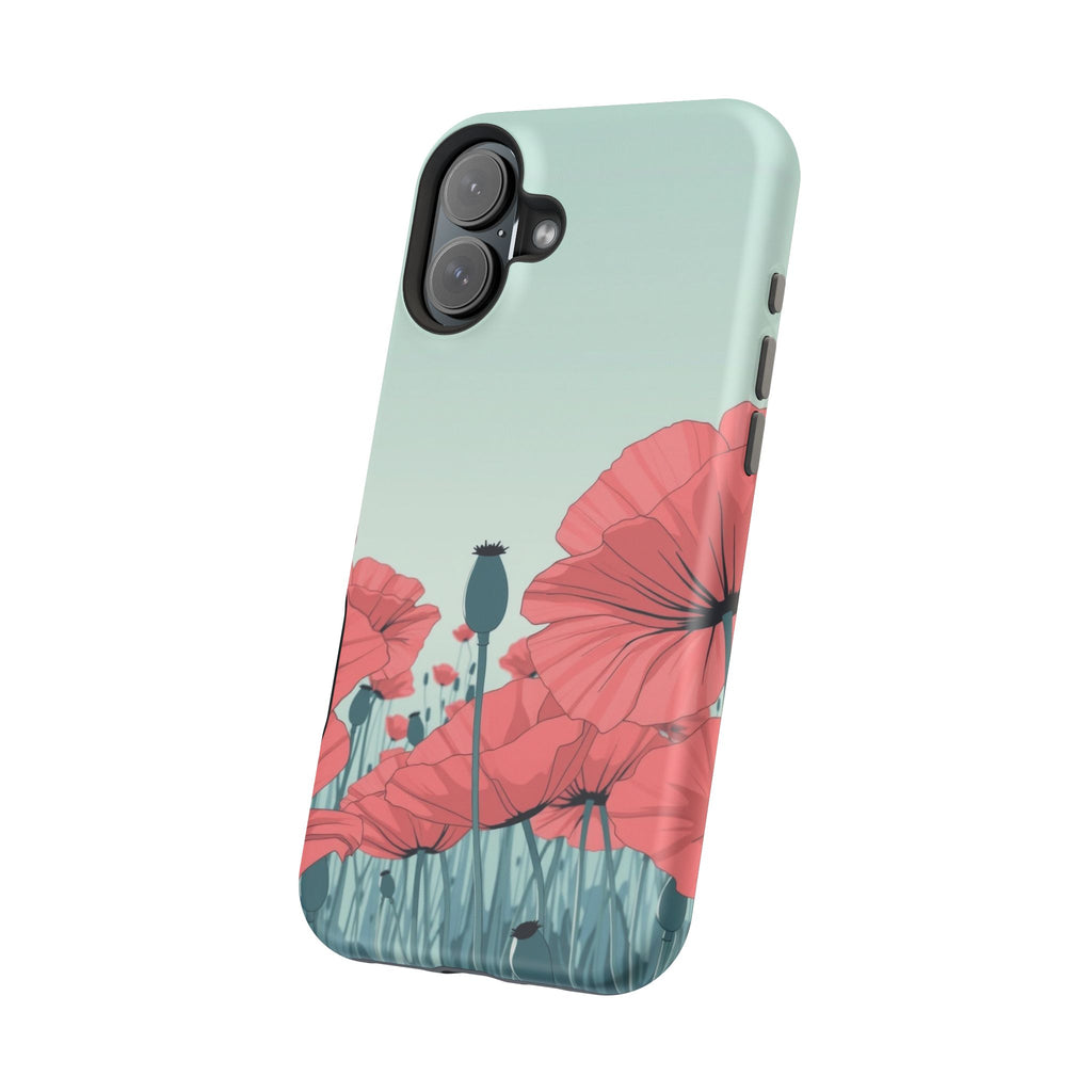 iPhone Mint And Blush Poppy Field Bold Modern Everyday Snap Case · iPhone Case
