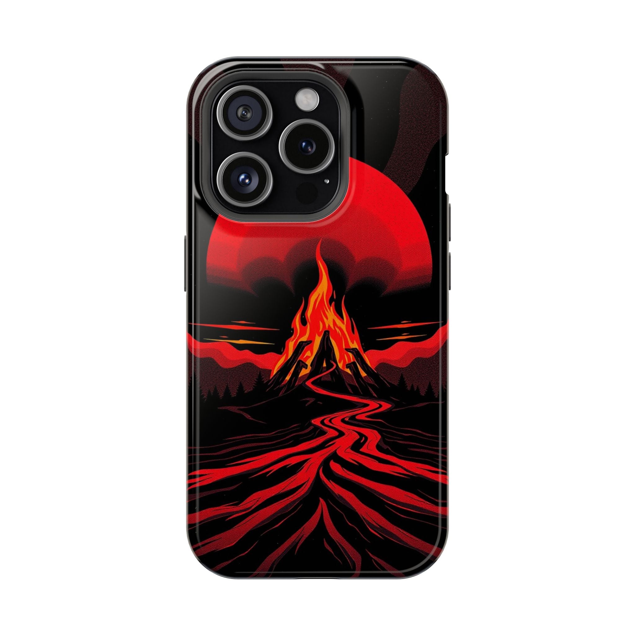 iPhone Black And Crimson Wildfire Glow Slim Everyday Designer Case · iPhone Case