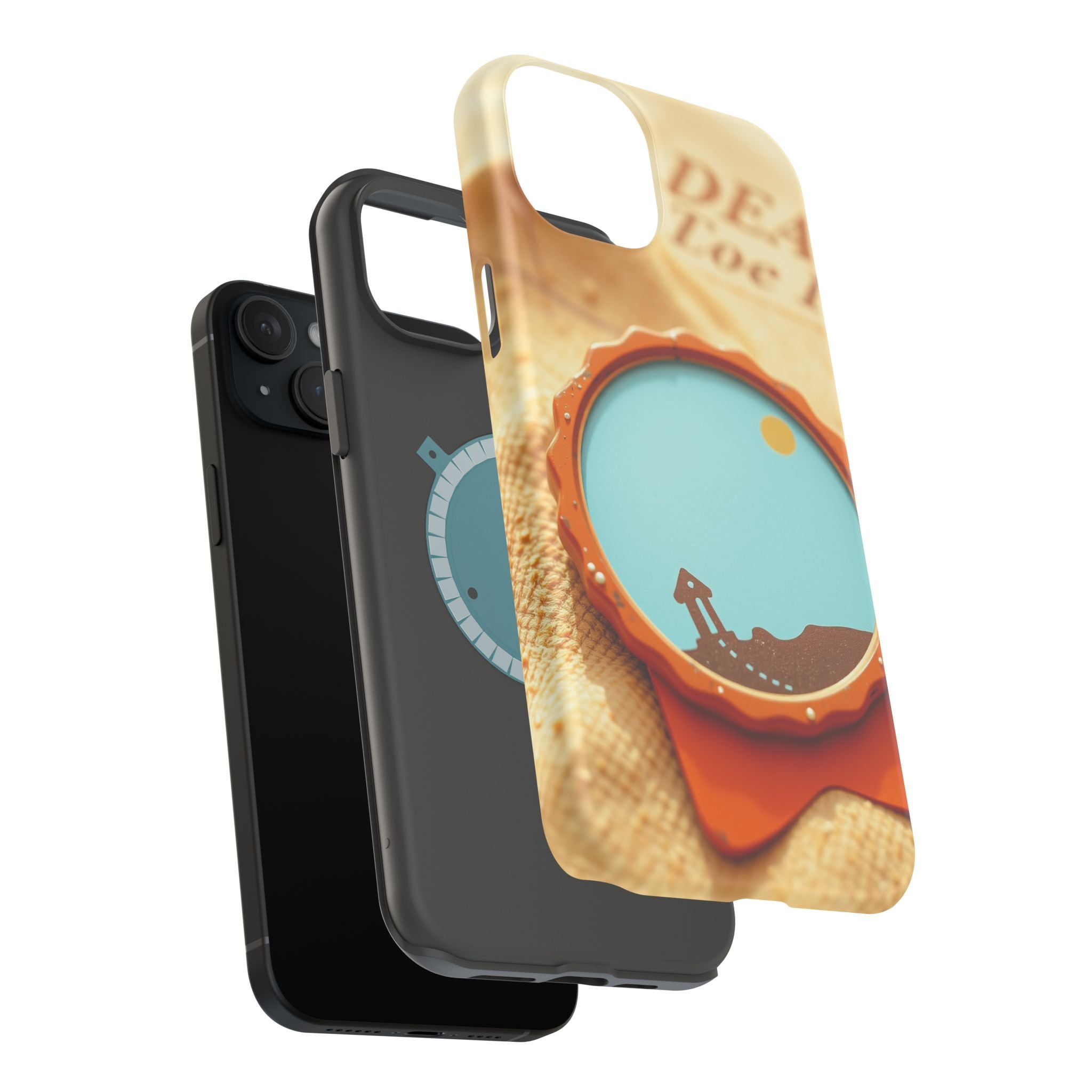 iPhone Burnt Orange And Sand Retro Travel Badge Soft Finish Everyday Case · iPho