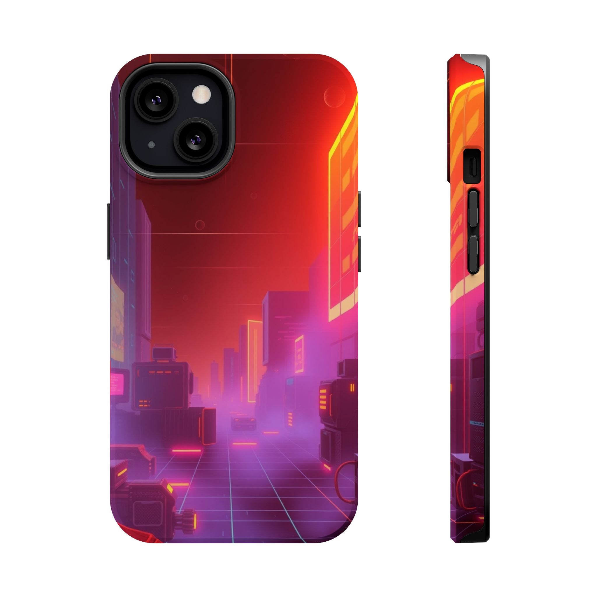 iPhone Dreamy 80s Grid Synthwave Design Slim Everyday Designer Case · iPhone Cas