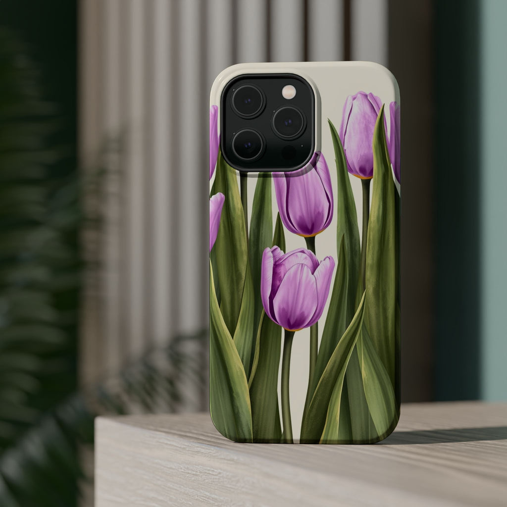 iPhone Tulip Row Electric Art 14 Bold Modern Everyday Snap Case · iPhone Case