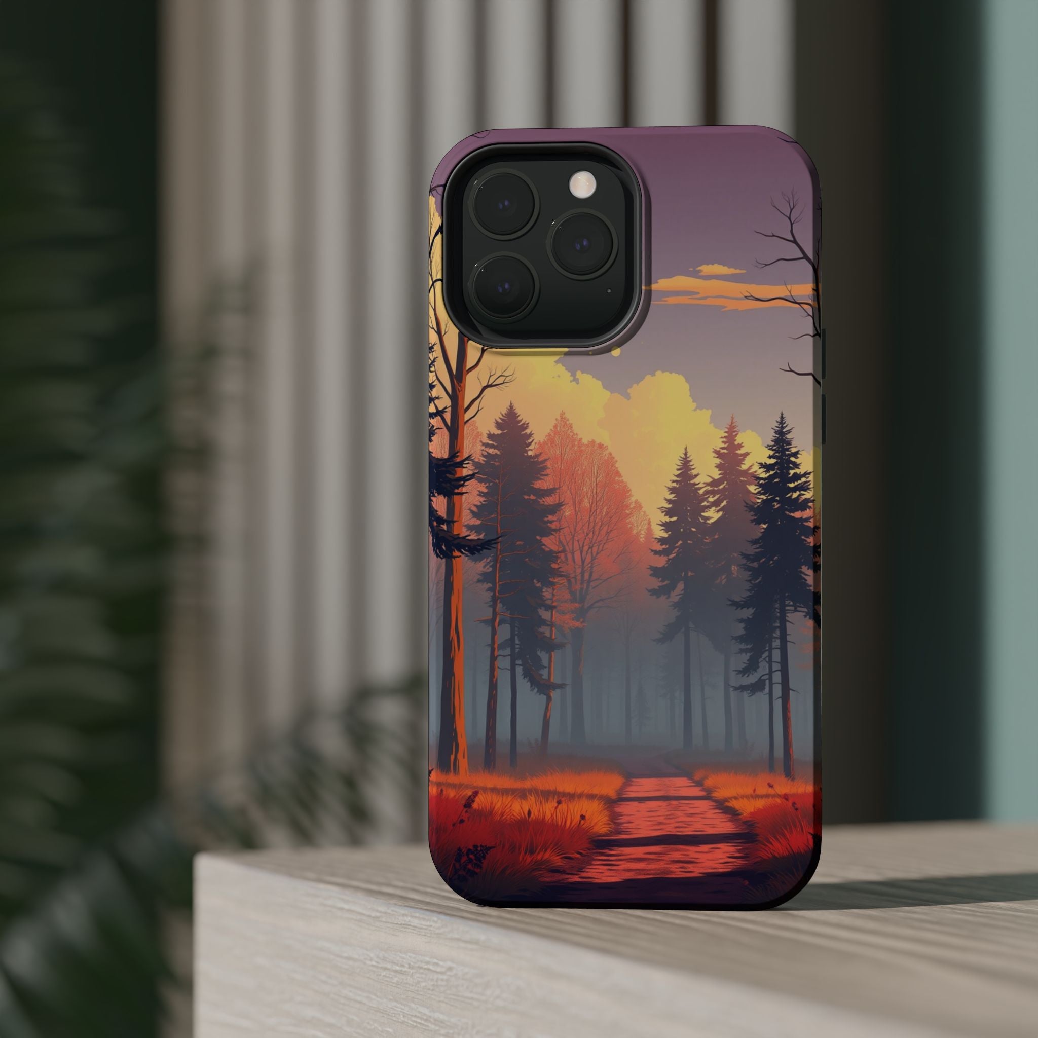 iPhone Vibrant Misty Forest Path Design Slim Everyday iPhone Designer · iPhone C