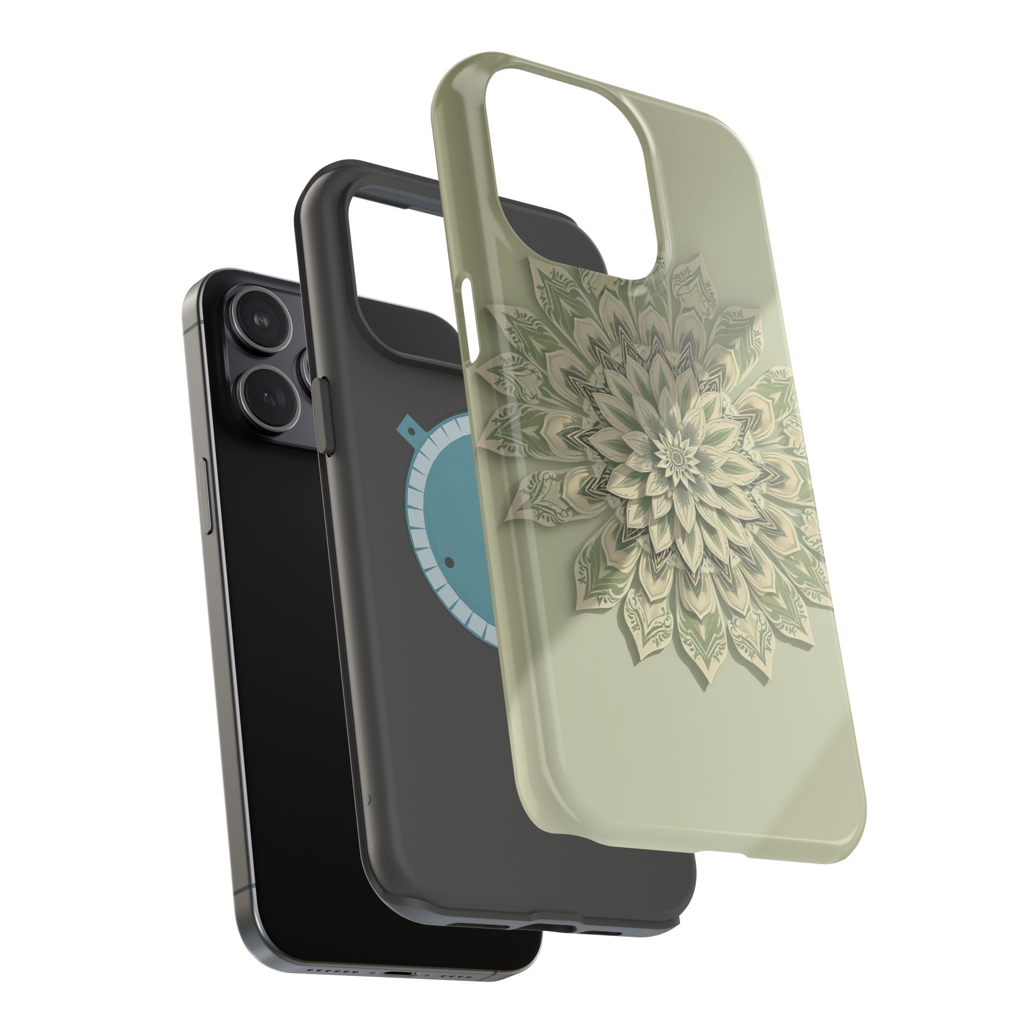iPhone Sage And Ivory Floral Mandala Slim Everyday Designer Case · iPhone Case