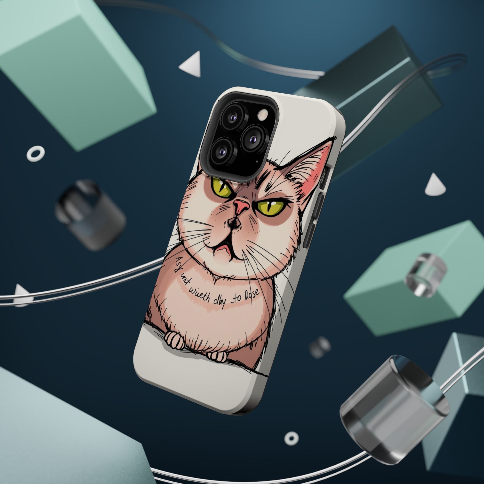 iPhone Sarcastic Cat Verdict Hand-Drawn Sketch Soft Finish Everyday Case · iPhon