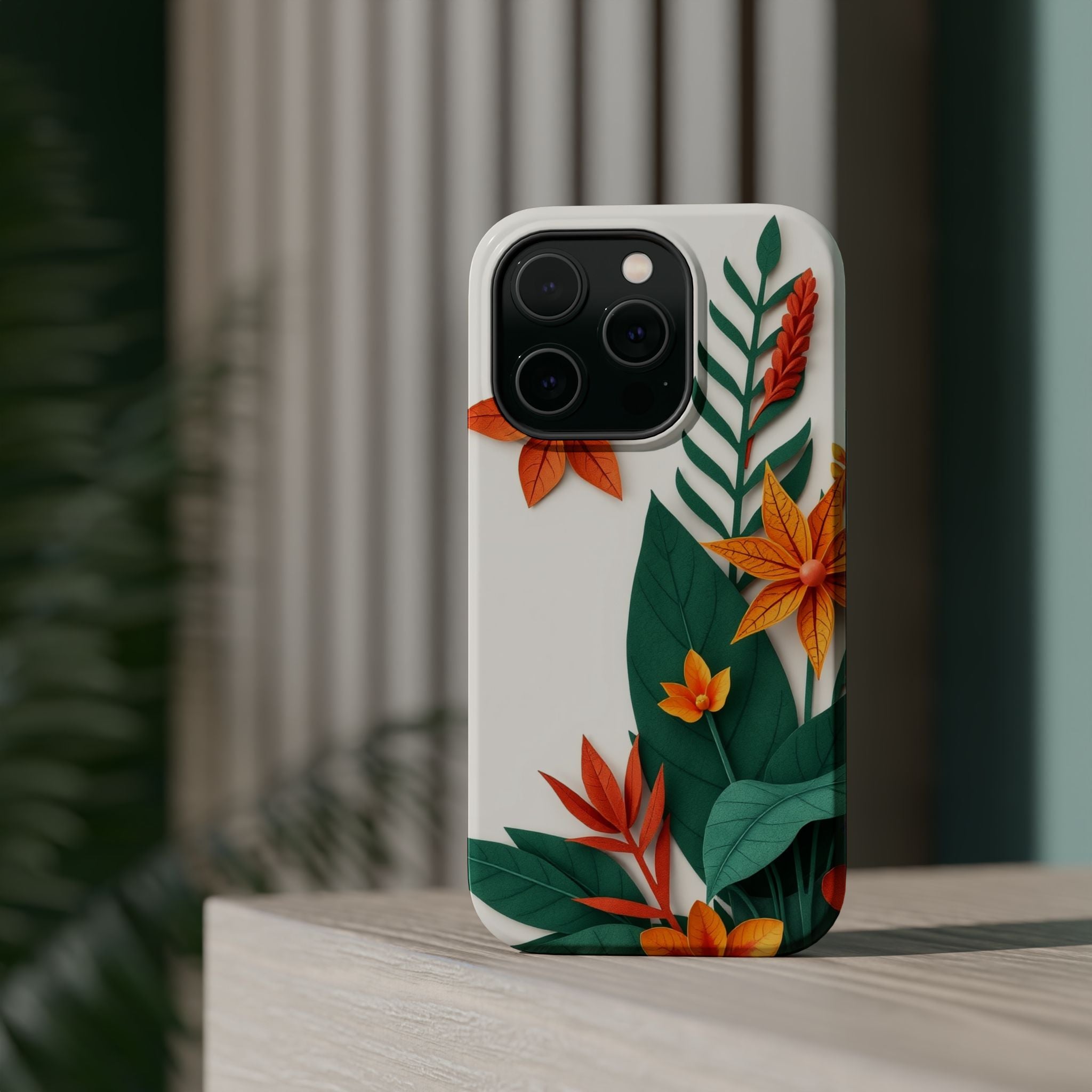 iPhone Jungle Floral Paper Cut Art Bold Modern Everyday Snap Case · iPhone Case