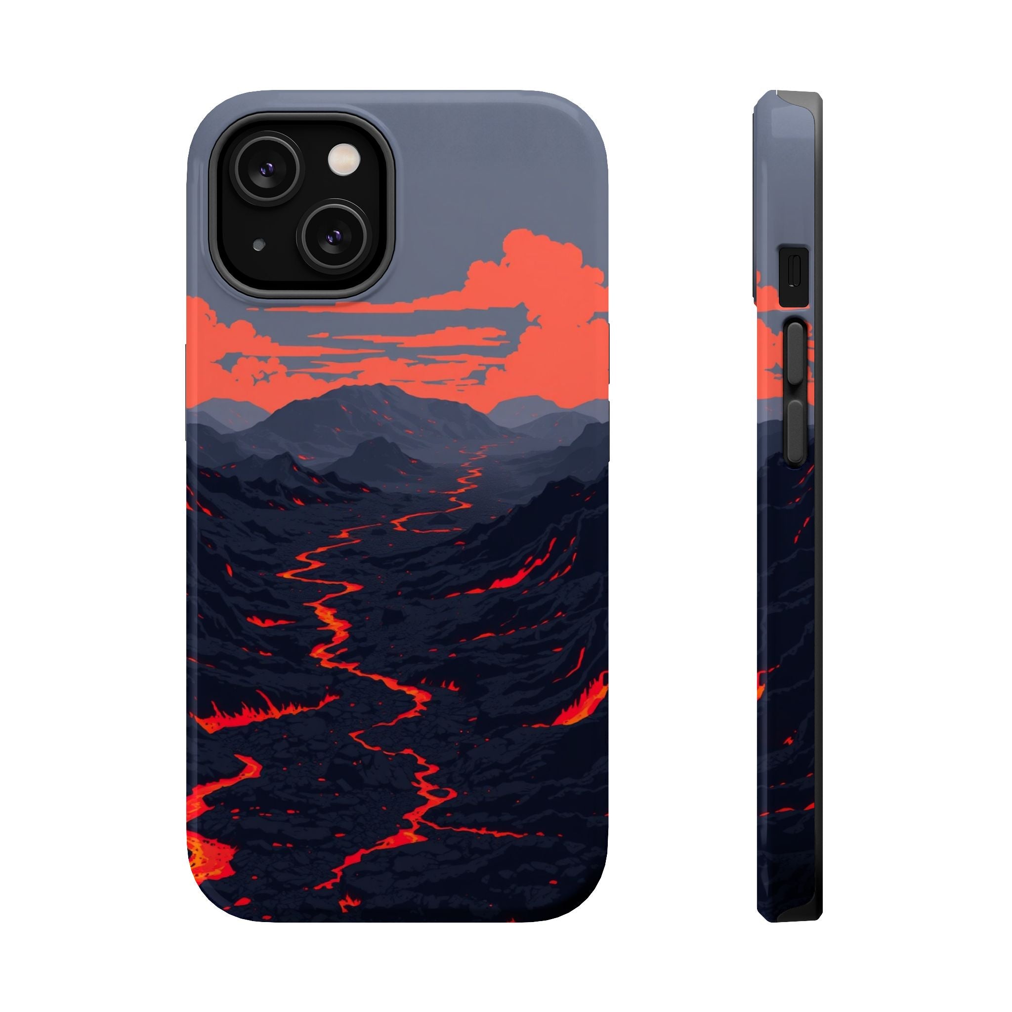 iPhone Lava Field Pixel Art -Bit Bold Modern Everyday Snap Case · iPhone Case