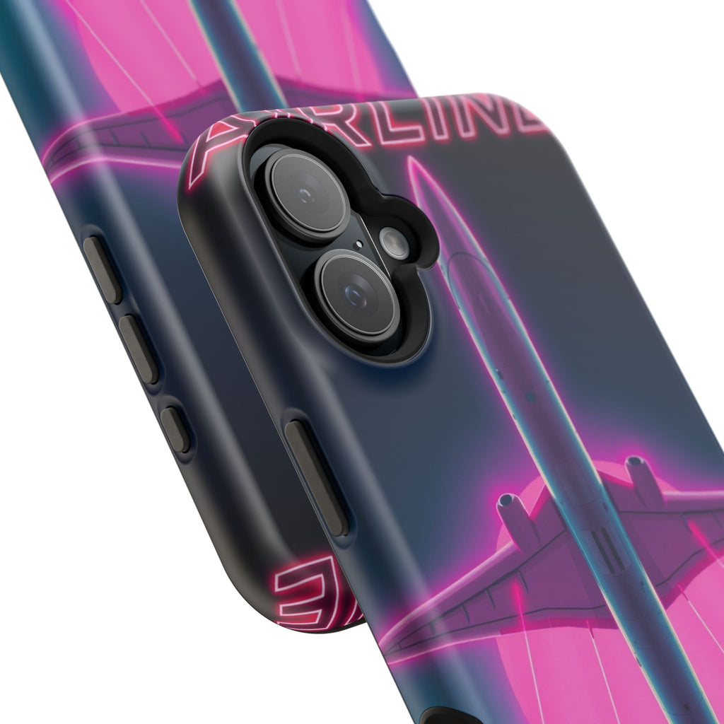 iPhone Cyan And Magenta Retro Airline Poster Slim Everyday Designer Case · iPhon