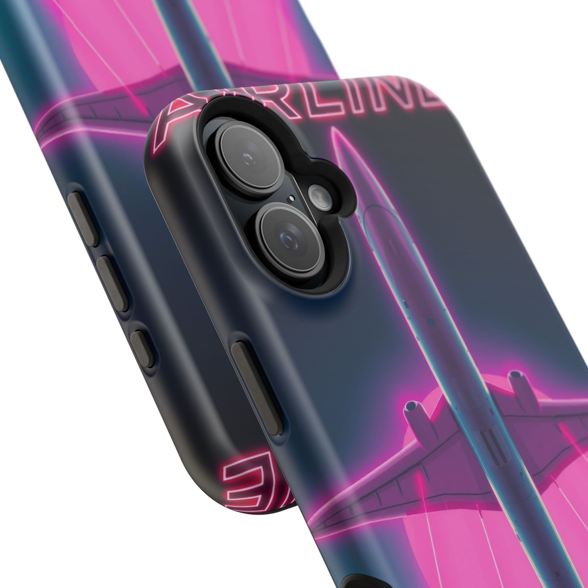 iPhone Cyan And Magenta Retro Airline Poster Slim Everyday Designer Case · iPhon