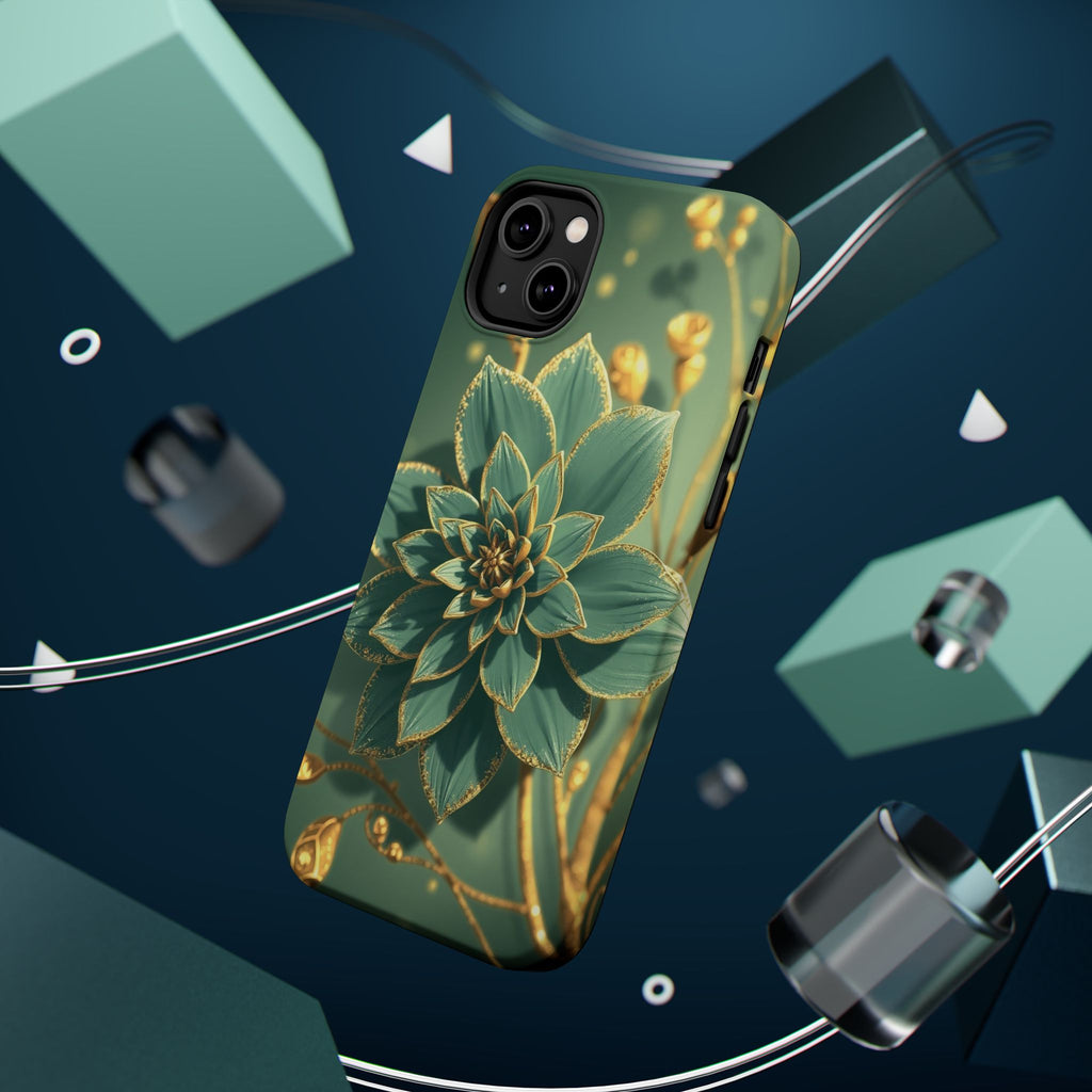 iPhone Floral Gold Foil Pixel Art -Bit Slim Everyday Designer Case · iPhone Case