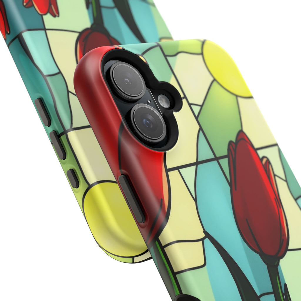 iPhone Tulip Row Stained Glass Slim Everyday Designer Case · iPhone Case