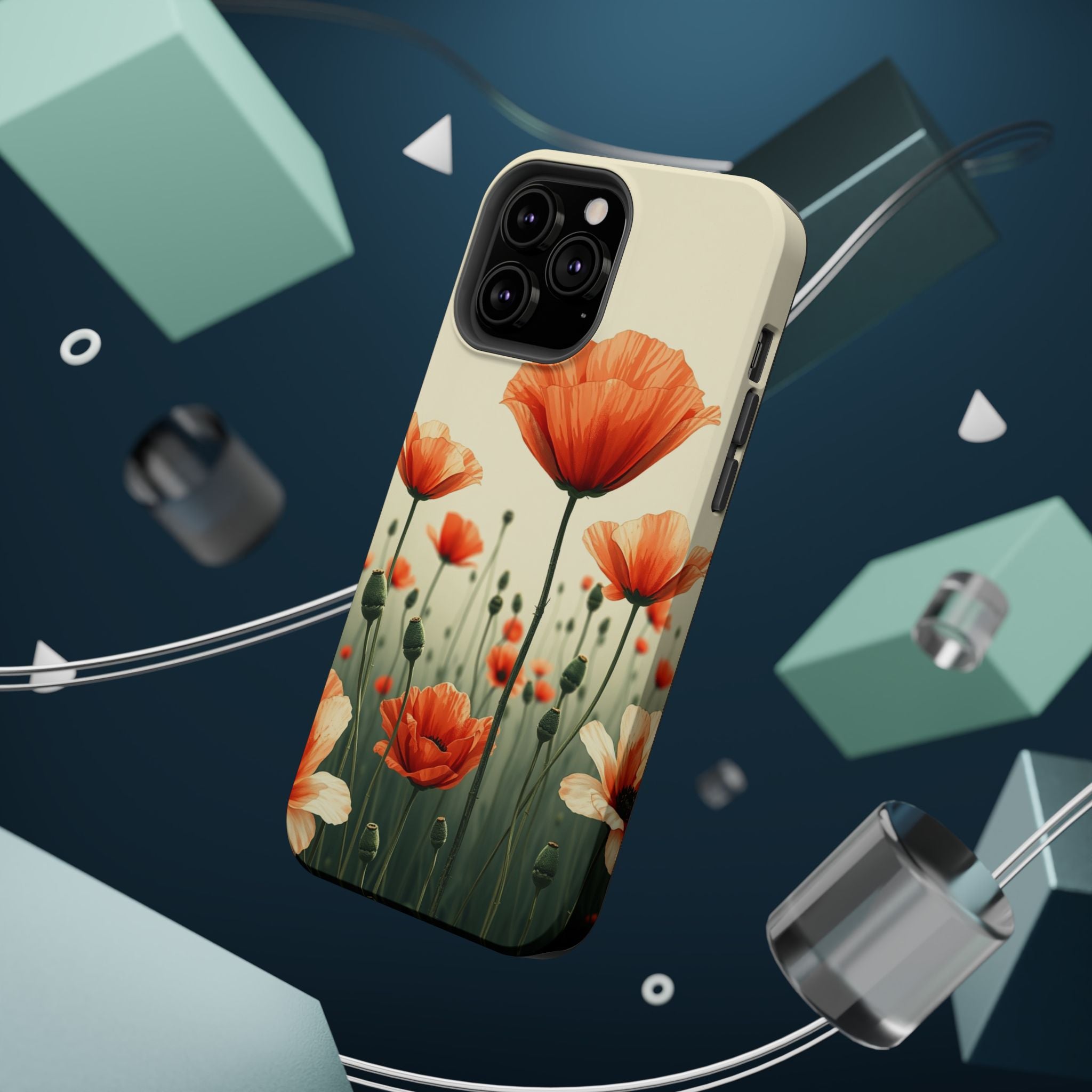 iPhone Sage And Ivory Poppy Field Bold Modern Everyday Snap Case · iPhone Case
