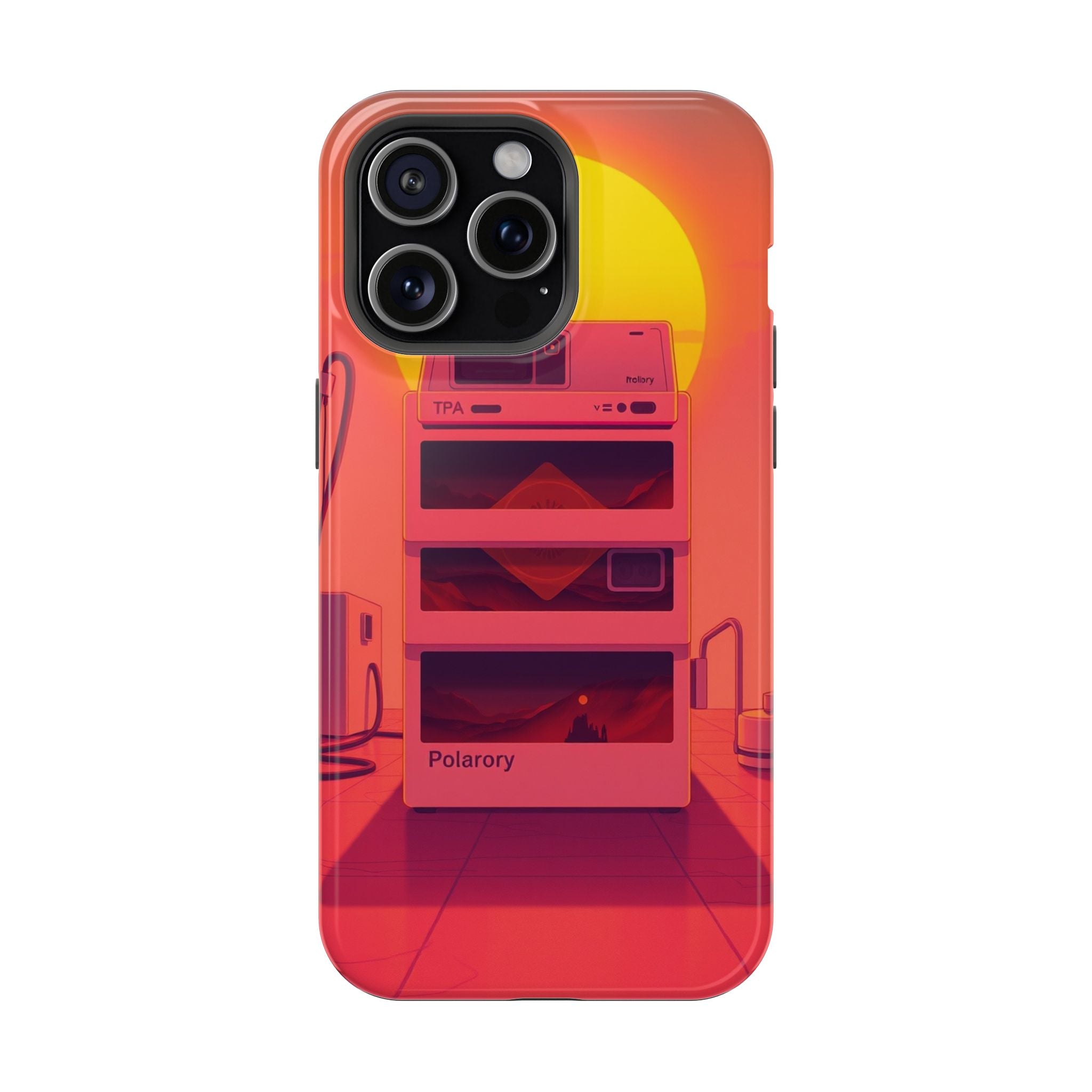 iPhone Polaroid Stack Memory Neon Cyberpunk Slim Everyday Designer Case · iPhone
