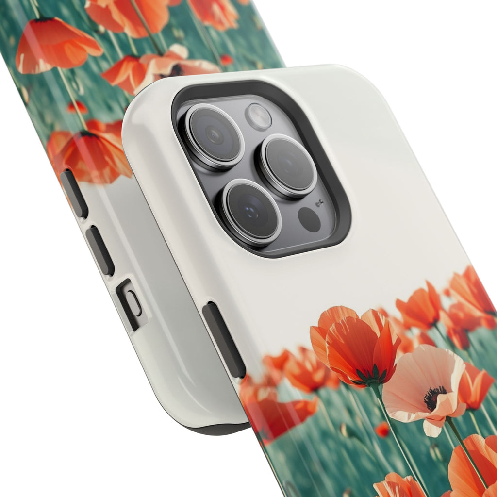 iPhone Mint And Blush Poppy Field 10 Slim Everyday Designer Case · iPhone Case