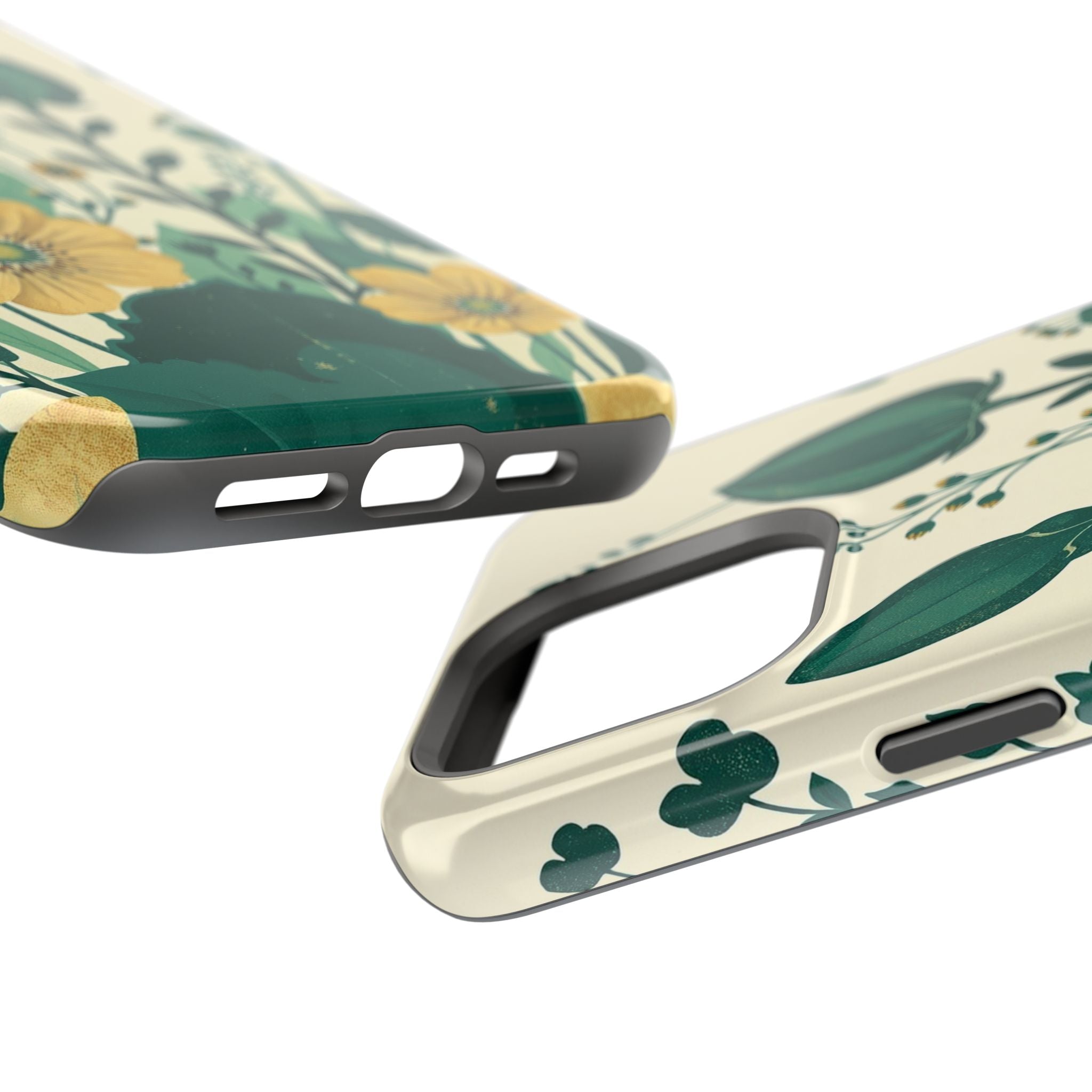 iPhone Emerald Green And Gold Pressed Botanicals Clean iPhone Minimal · iPhone C