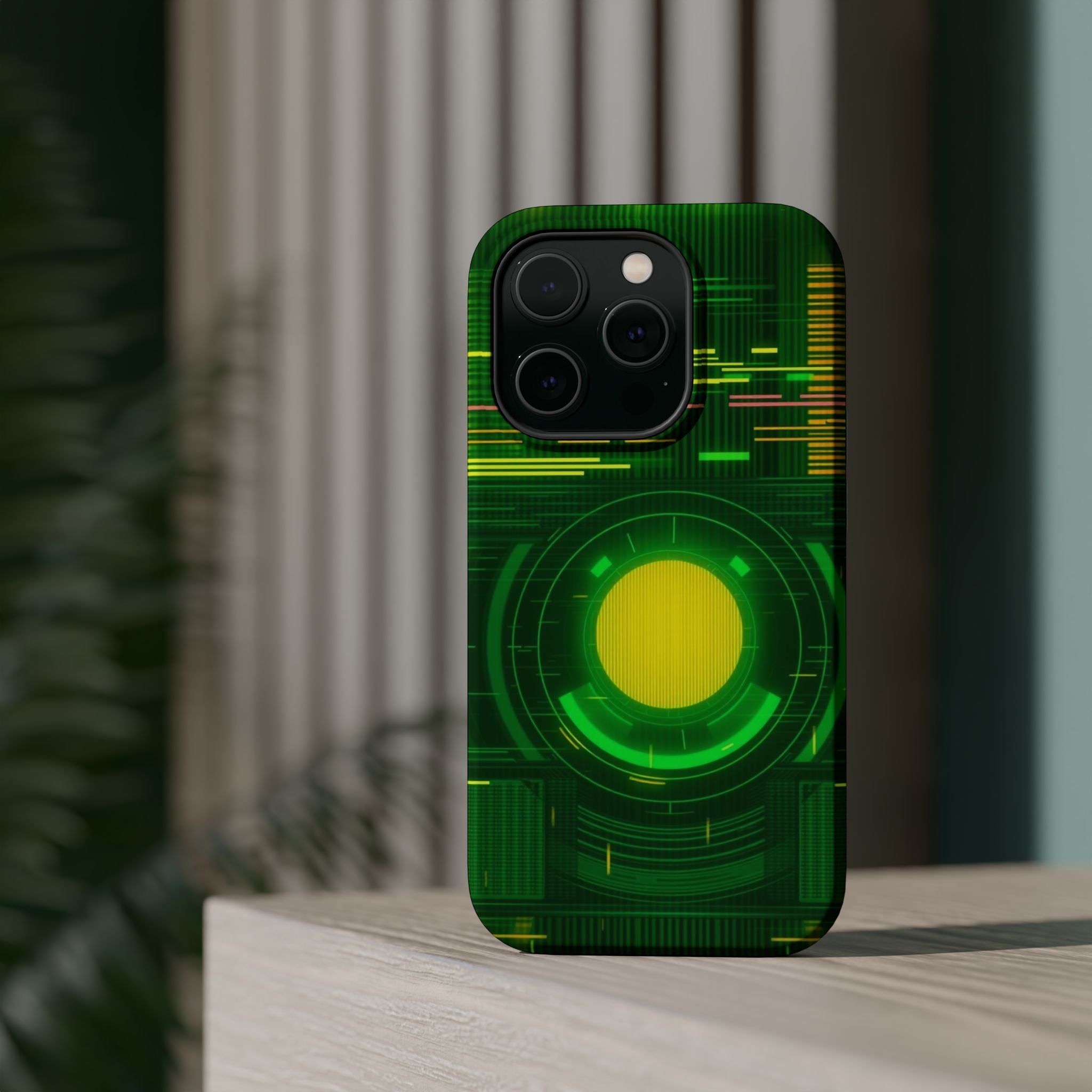 iPhone Emerald Green And Gold VHS Static Slim Everyday Designer Case · iPhone Ca