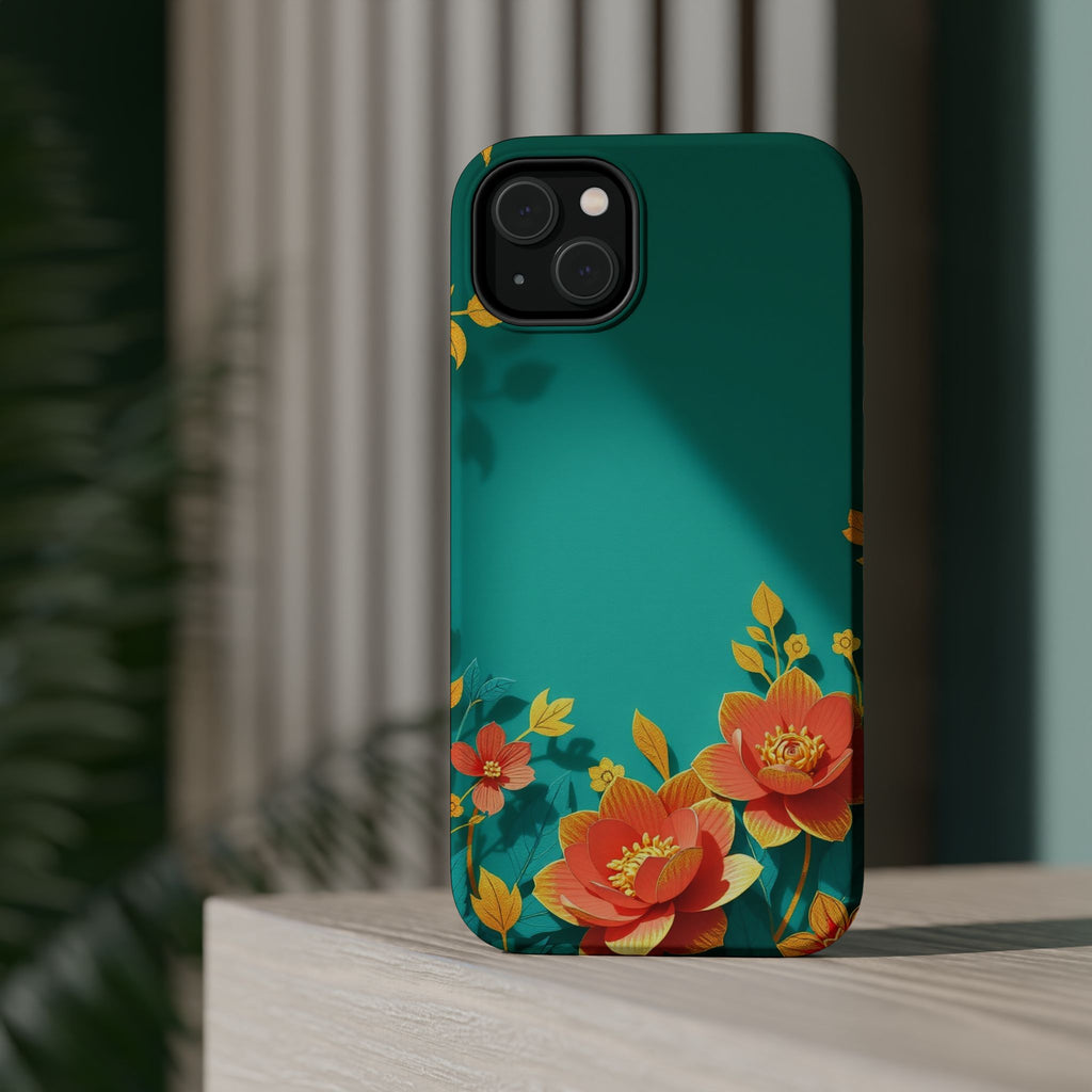 iPhone Floral Gold Foil Paper Cut Art Slim Everyday Designer Case · iPhone Case