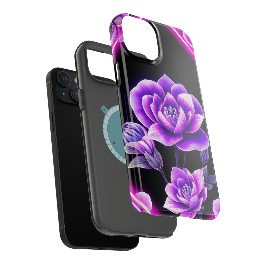 iPhone Floral Ombre Neon Cyberpunk Bold Modern Everyday Snap Case · iPhone Case