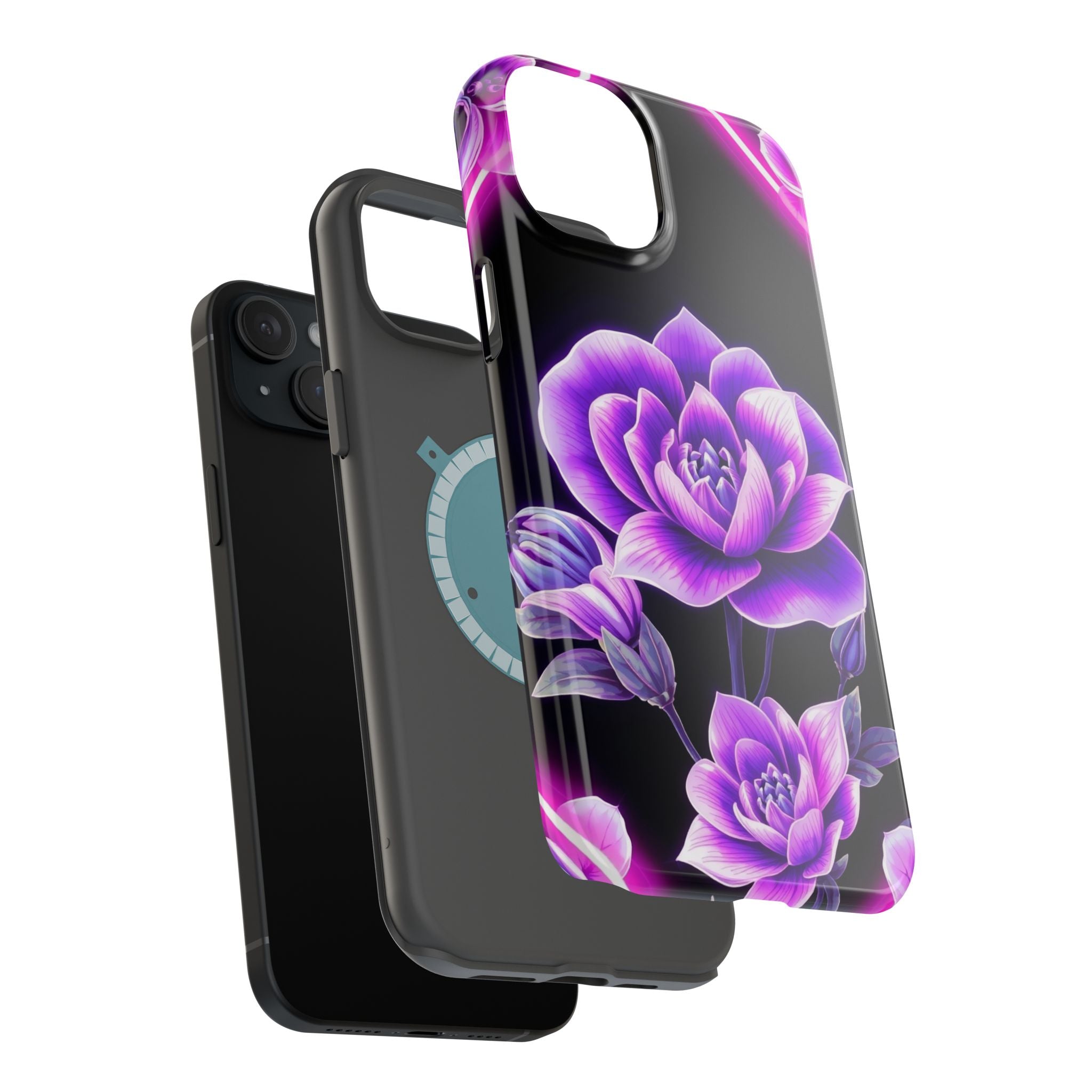 iPhone Floral Ombre Neon Cyberpunk Bold Modern Everyday Snap Case · iPhone Case