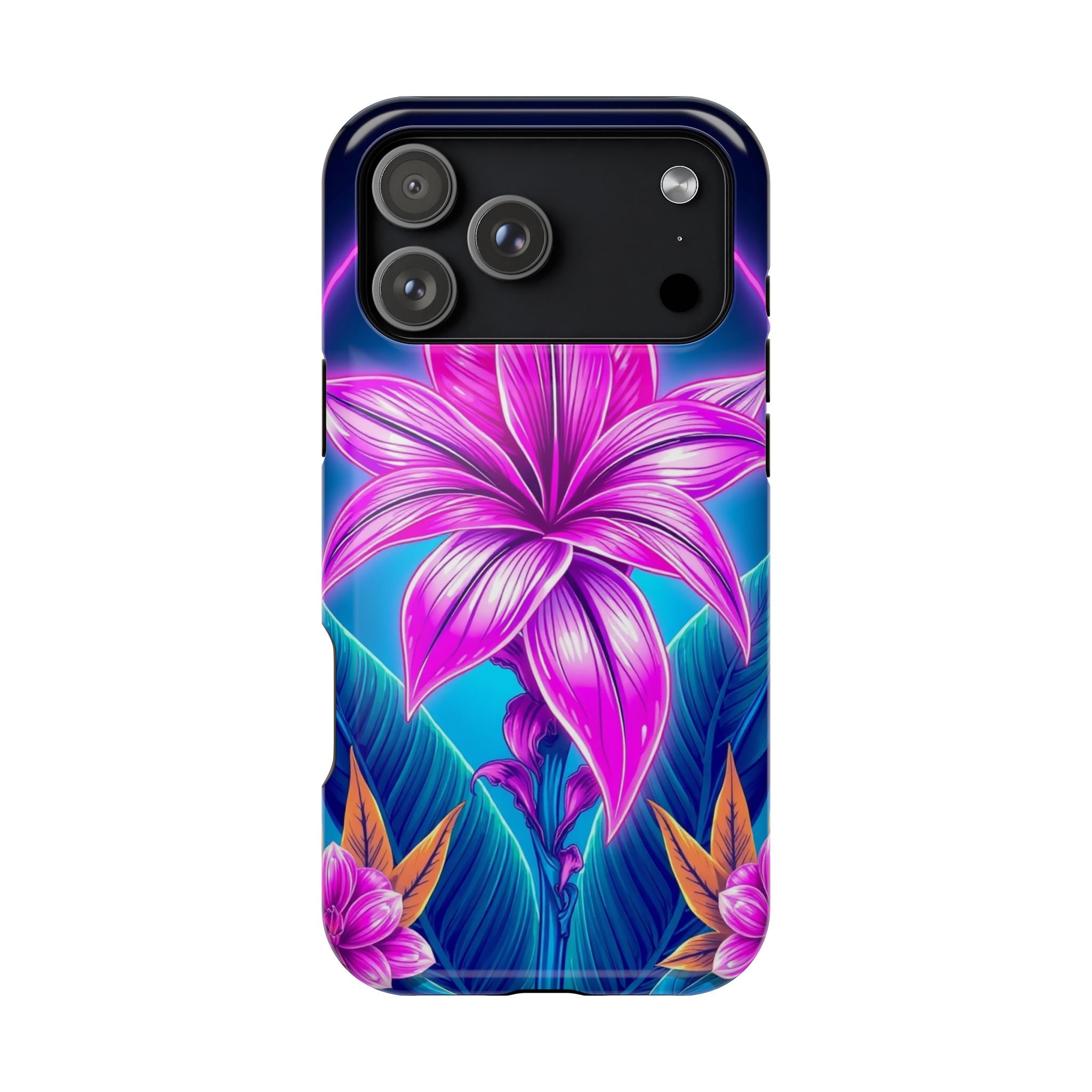 iPhone Tropical Bloom Neon Cyberpunk Slim Everyday Designer Case · iPhone Case