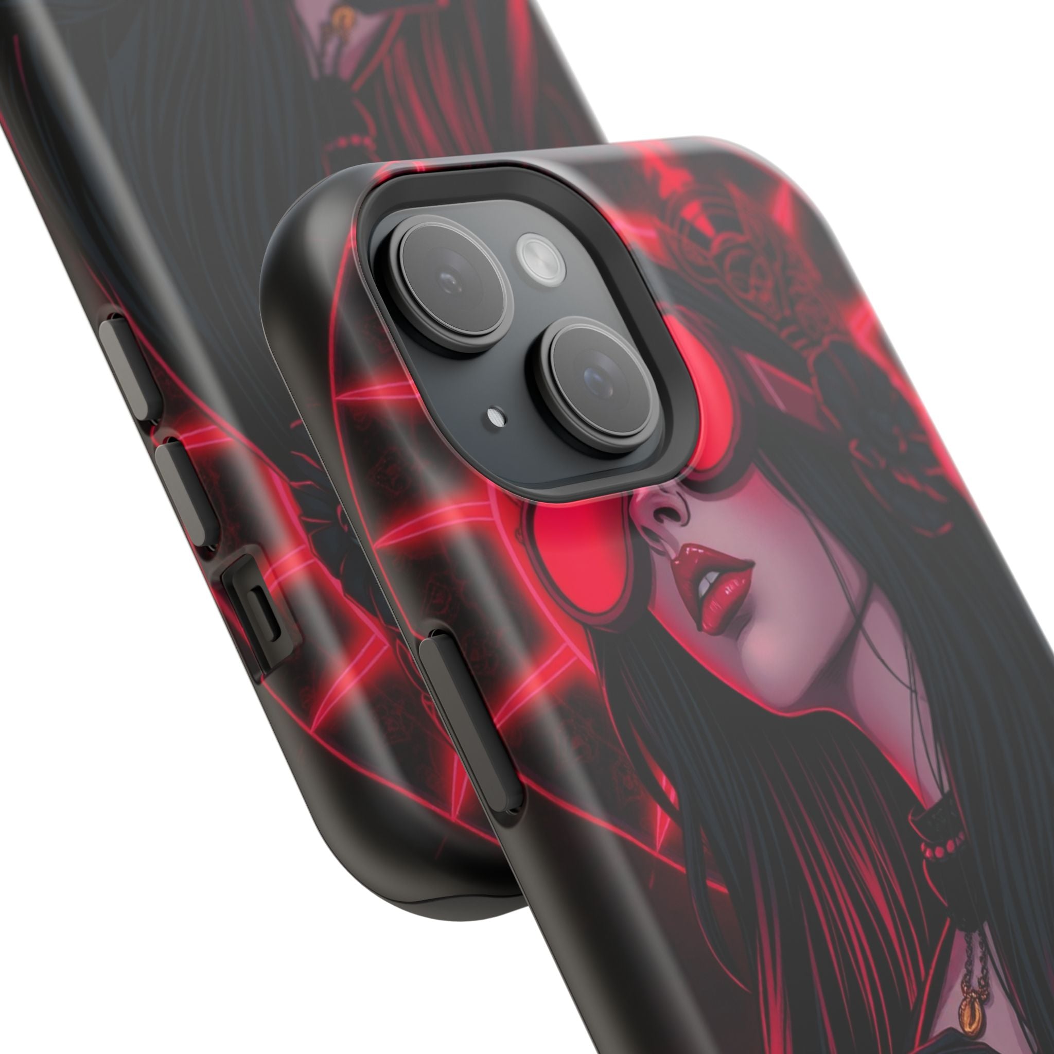 iPhone Black And Crimson Art Nouveau Female Slim Everyday Designer Case · iPhone