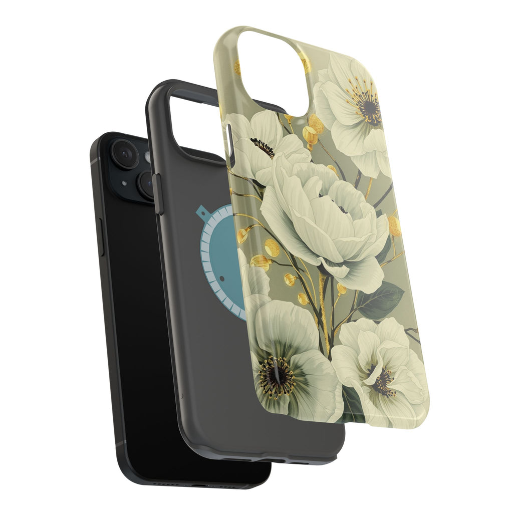 iPhone Sage And Ivory Floral Ink Wash Slim Everyday iPhone 14 Designer · iPhone