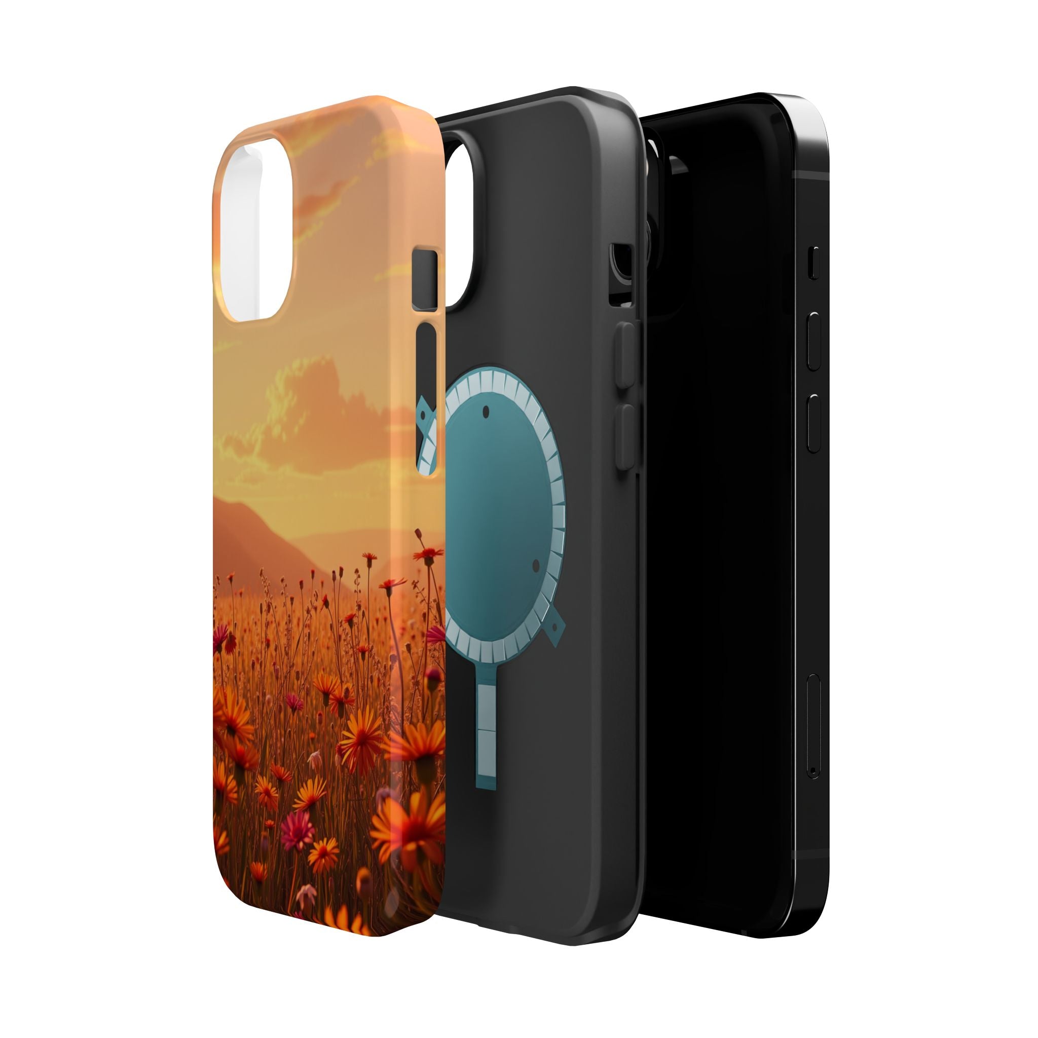 iPhone Sunset Amber And Peach Wildflower Field Soft iPhone Finish · iPhone Case