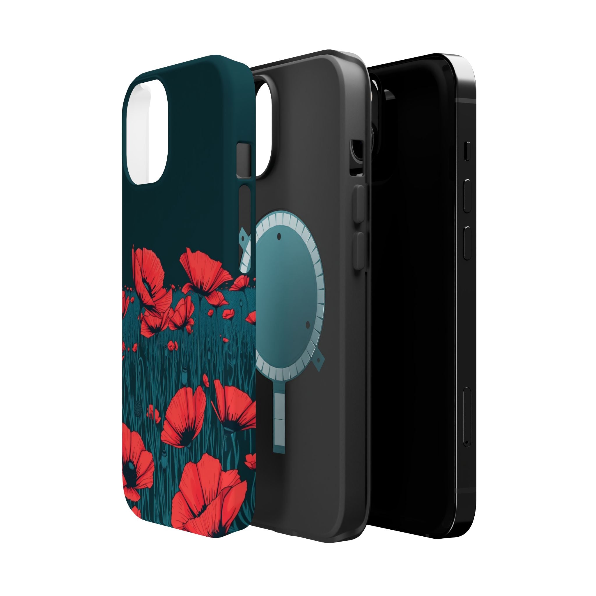 iPhone Poppy Field Dark Gothic Ink Clean Minimal Snap Cas Slim Snap Case · iPhon