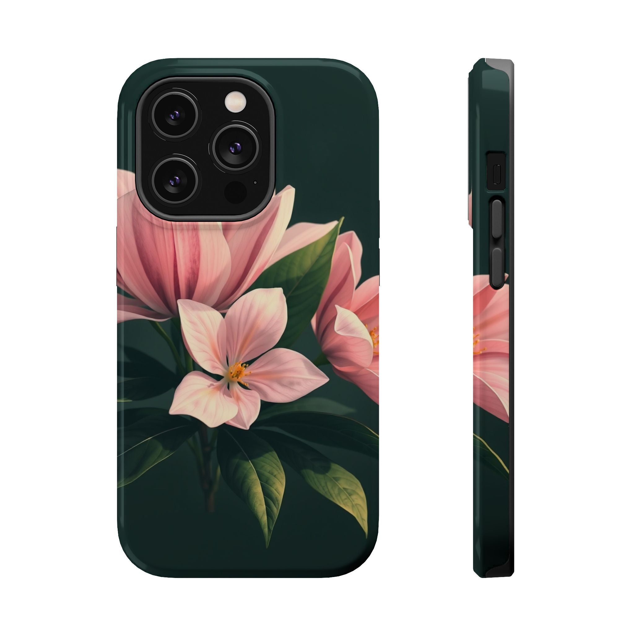 iPhone Mint And Blush Bloom Leaf Bold Modern Everyday Snap Case · iPhone Case