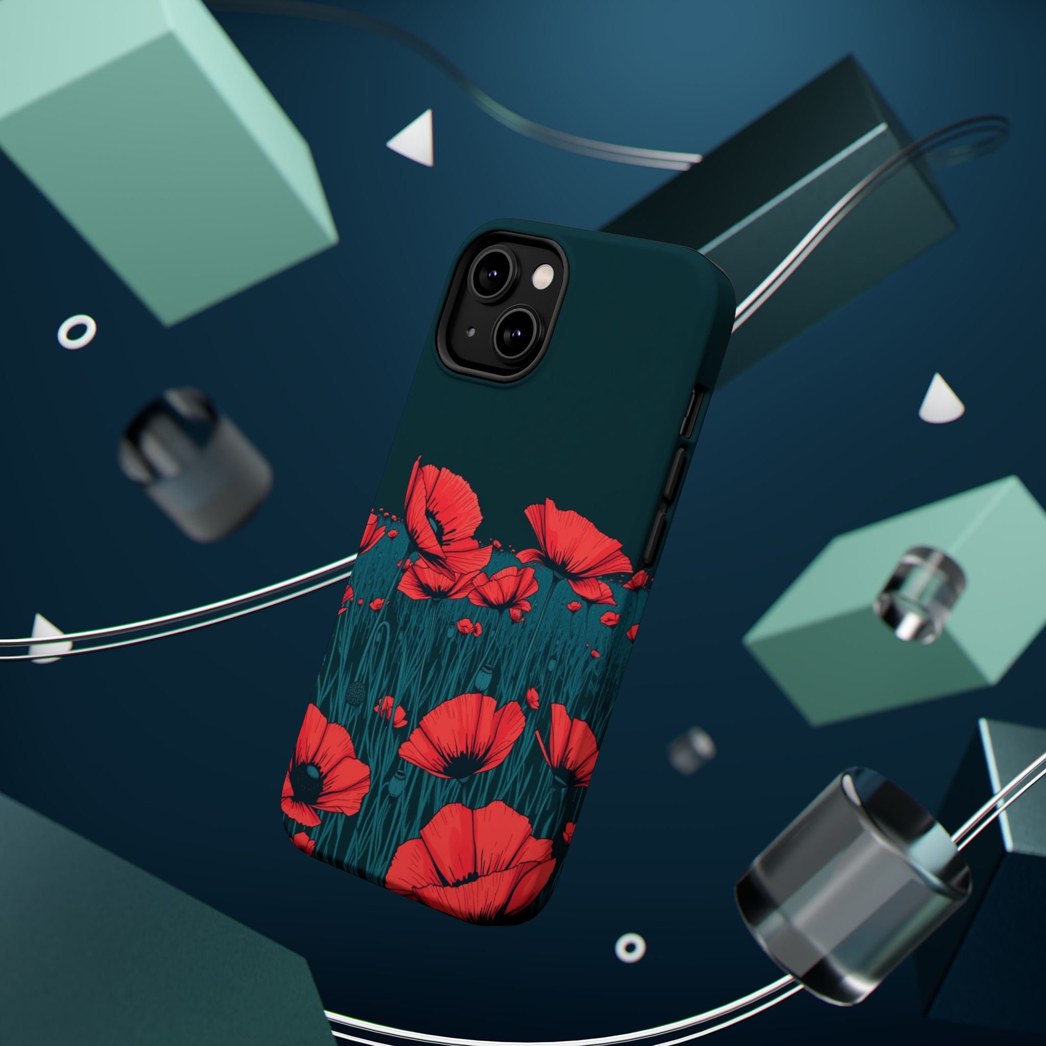 iPhone Poppy Field Dark Gothic Ink Clean Minimal Snap Cas Slim Snap Case · iPhon