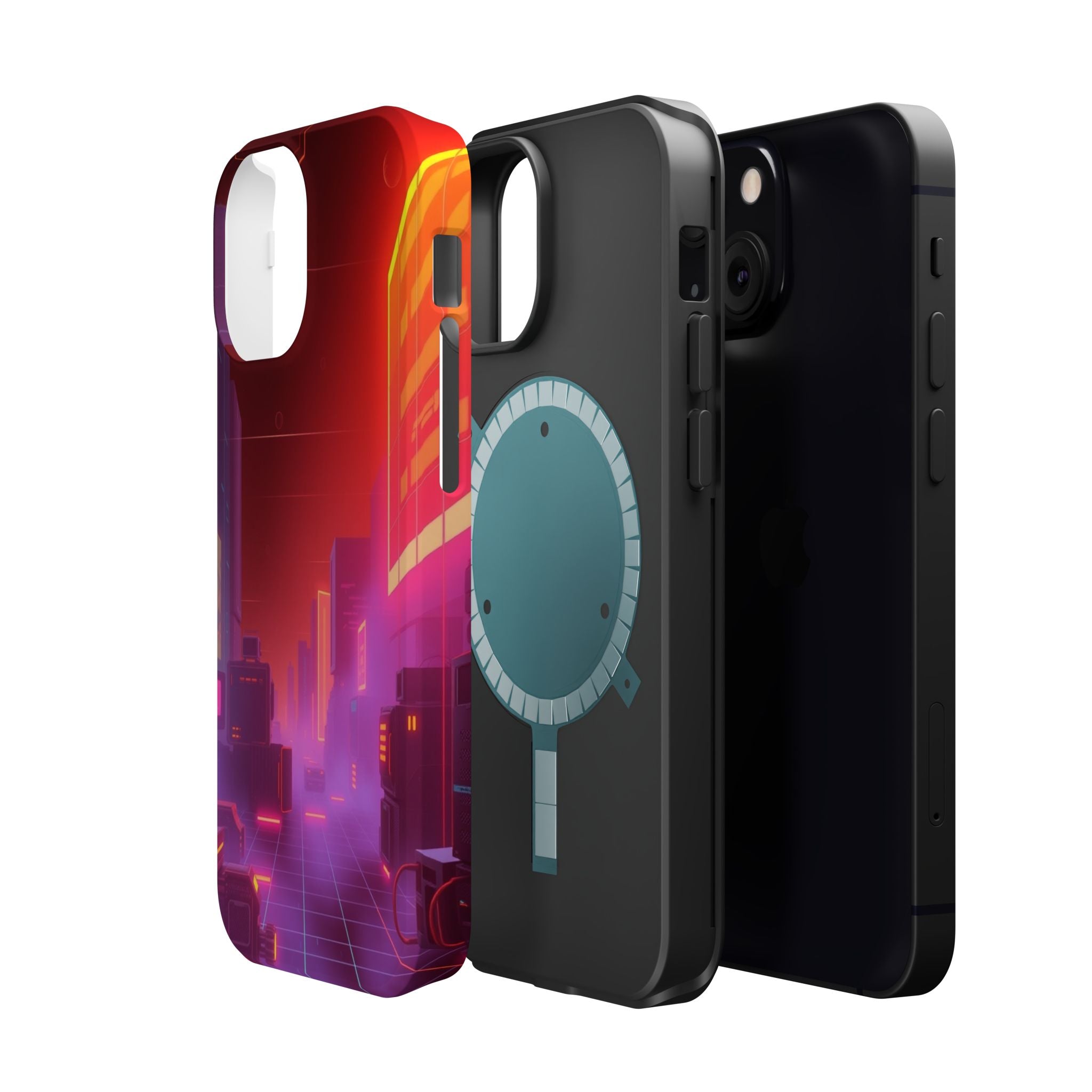 iPhone Dreamy 80s Grid Synthwave Design Slim Everyday Designer Case · iPhone Cas