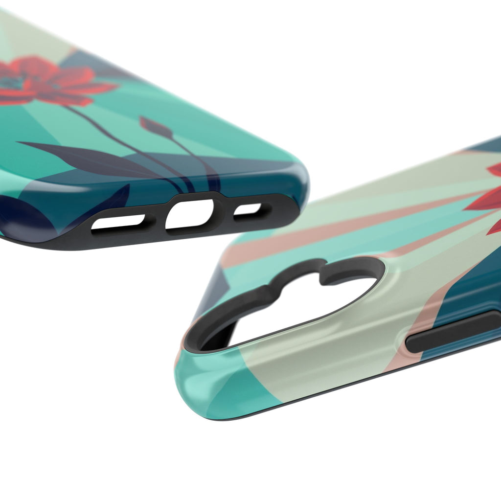 iPhone Teal And Coral Night Bloomer Slim Everyday Designer Case · iPhone Case