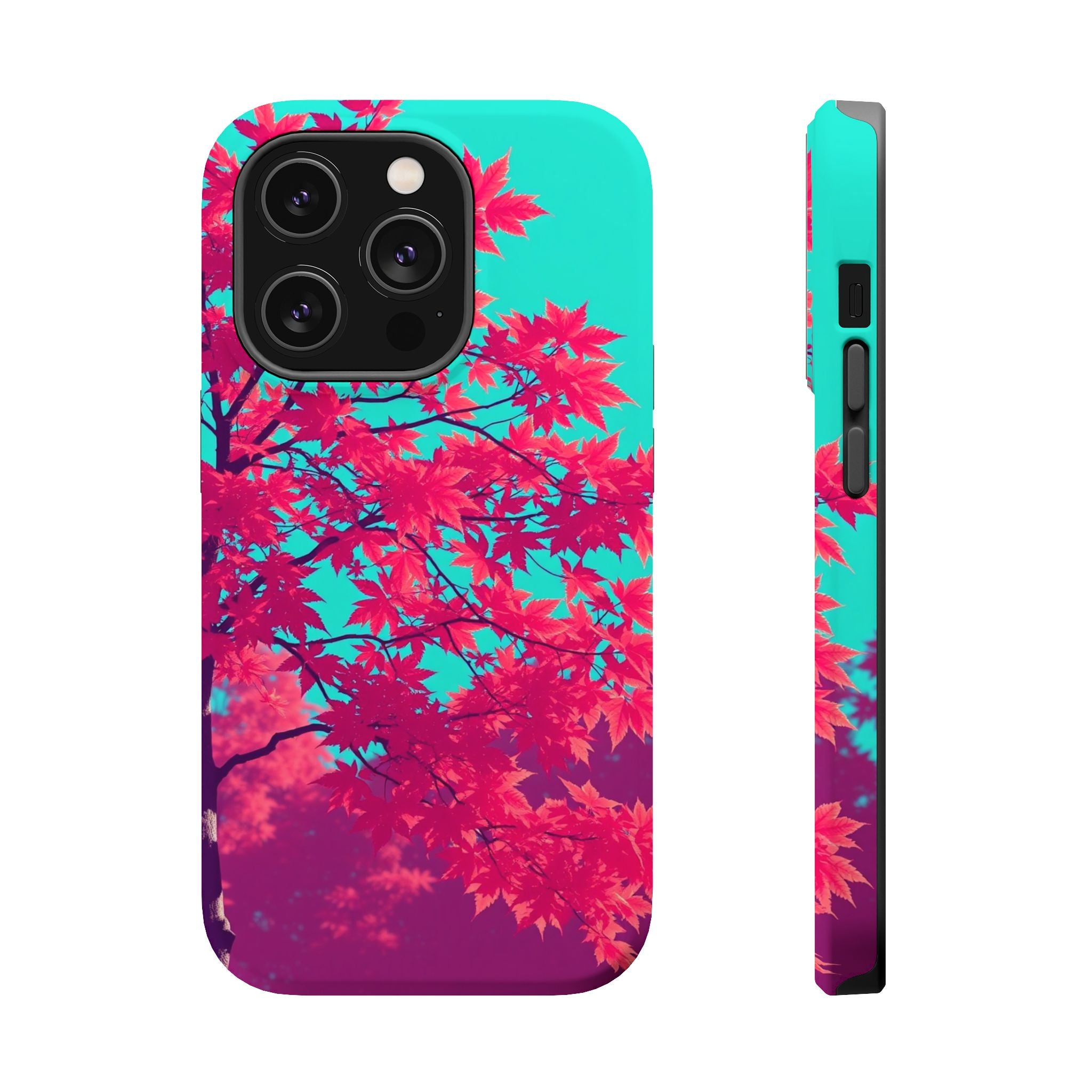 iPhone Cyan And Magenta Autumn Maple Slim Everyday iPhone 16 Designer · iPhone C