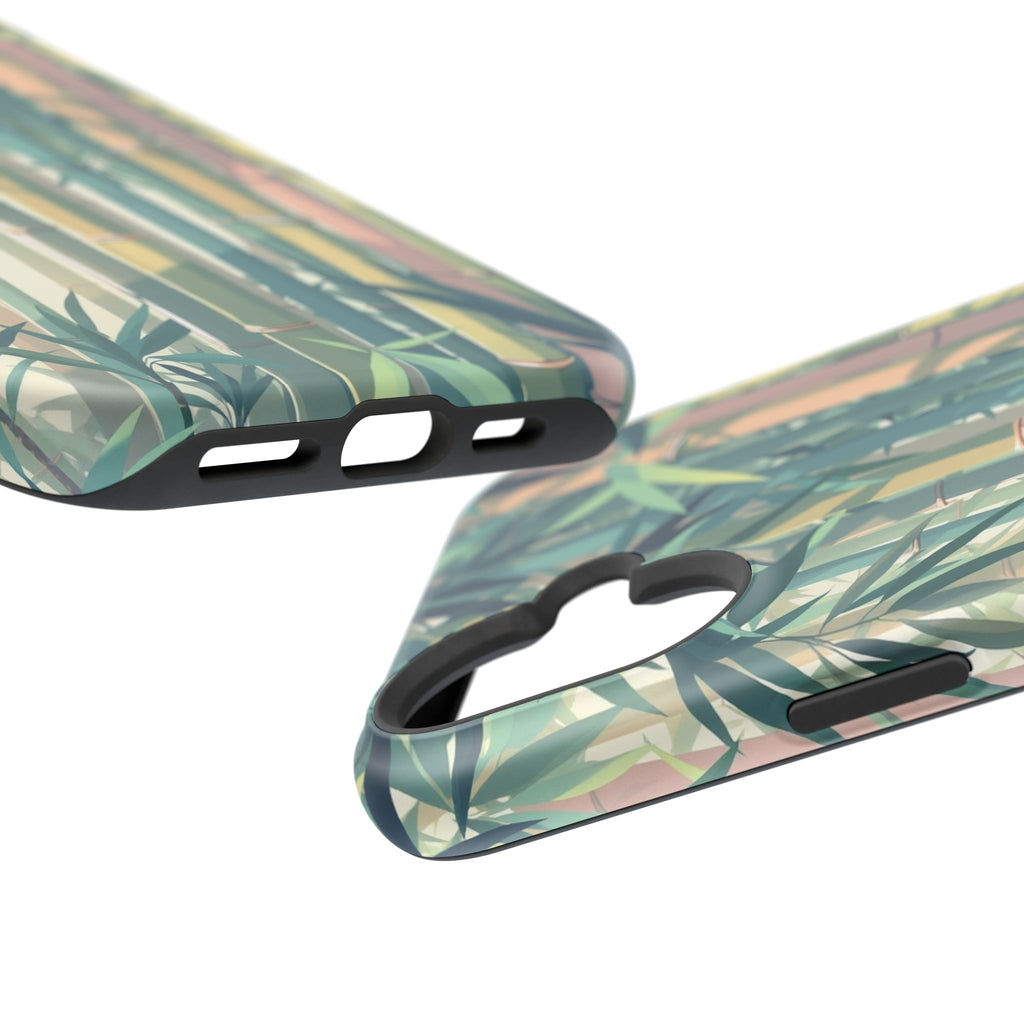 iPhone Mint And Blush Bamboo Grove Bold Modern Everyday Snap Case · iPhone Case