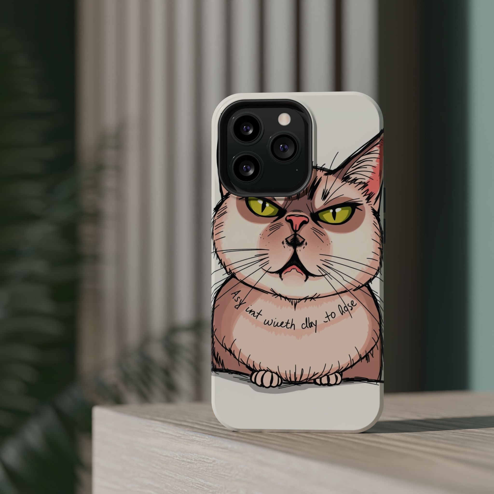 iPhone Sarcastic Cat Verdict Hand-Drawn Sketch Soft Finish Everyday Case · iPhon