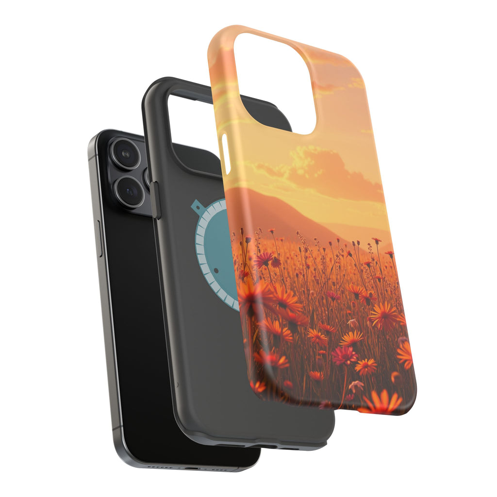 iPhone Sunset Amber And Peach Wildflower Field Soft iPhone Finish · iPhone Case