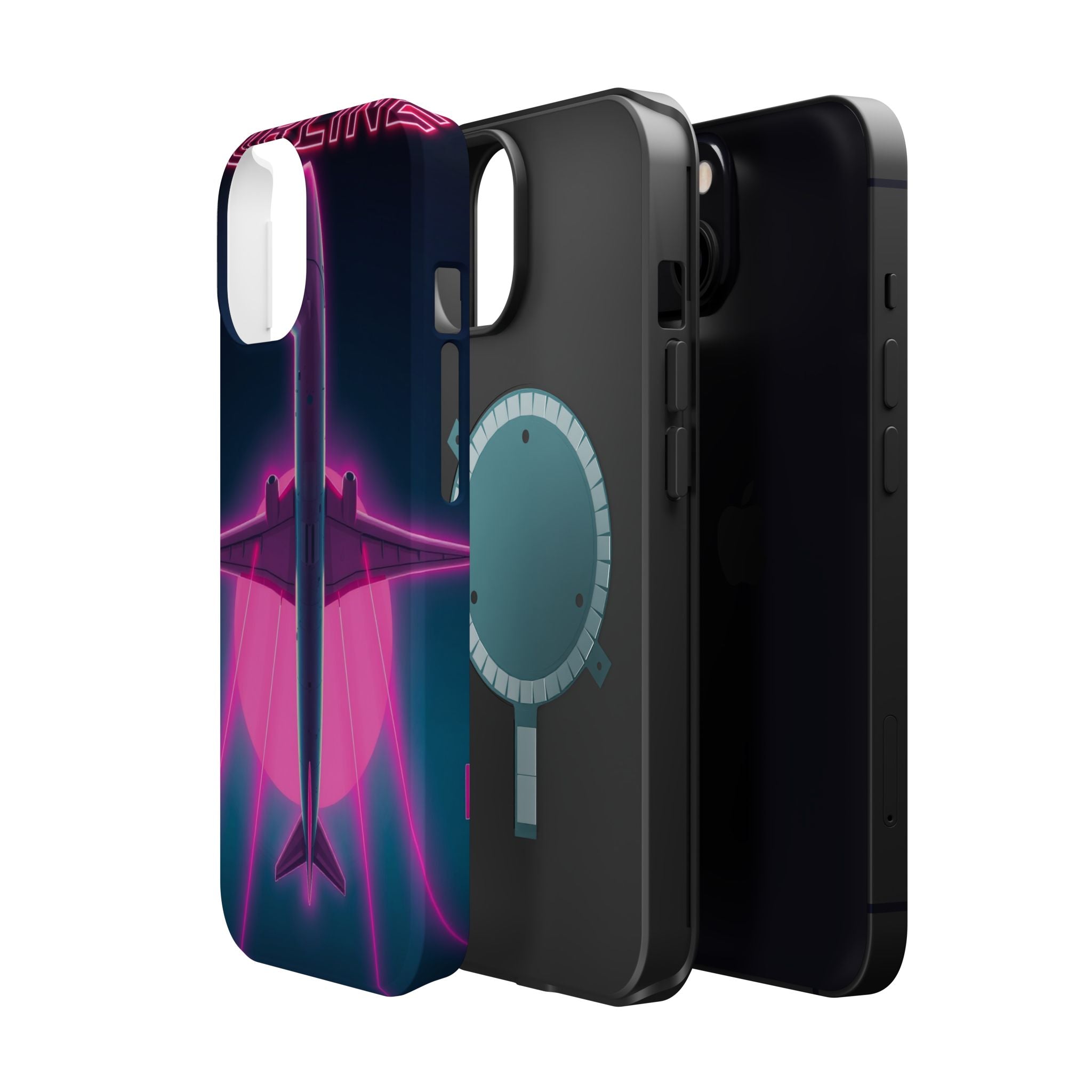 iPhone Cyan And Magenta Retro Airline Poster Slim Everyday Designer Case · iPhon