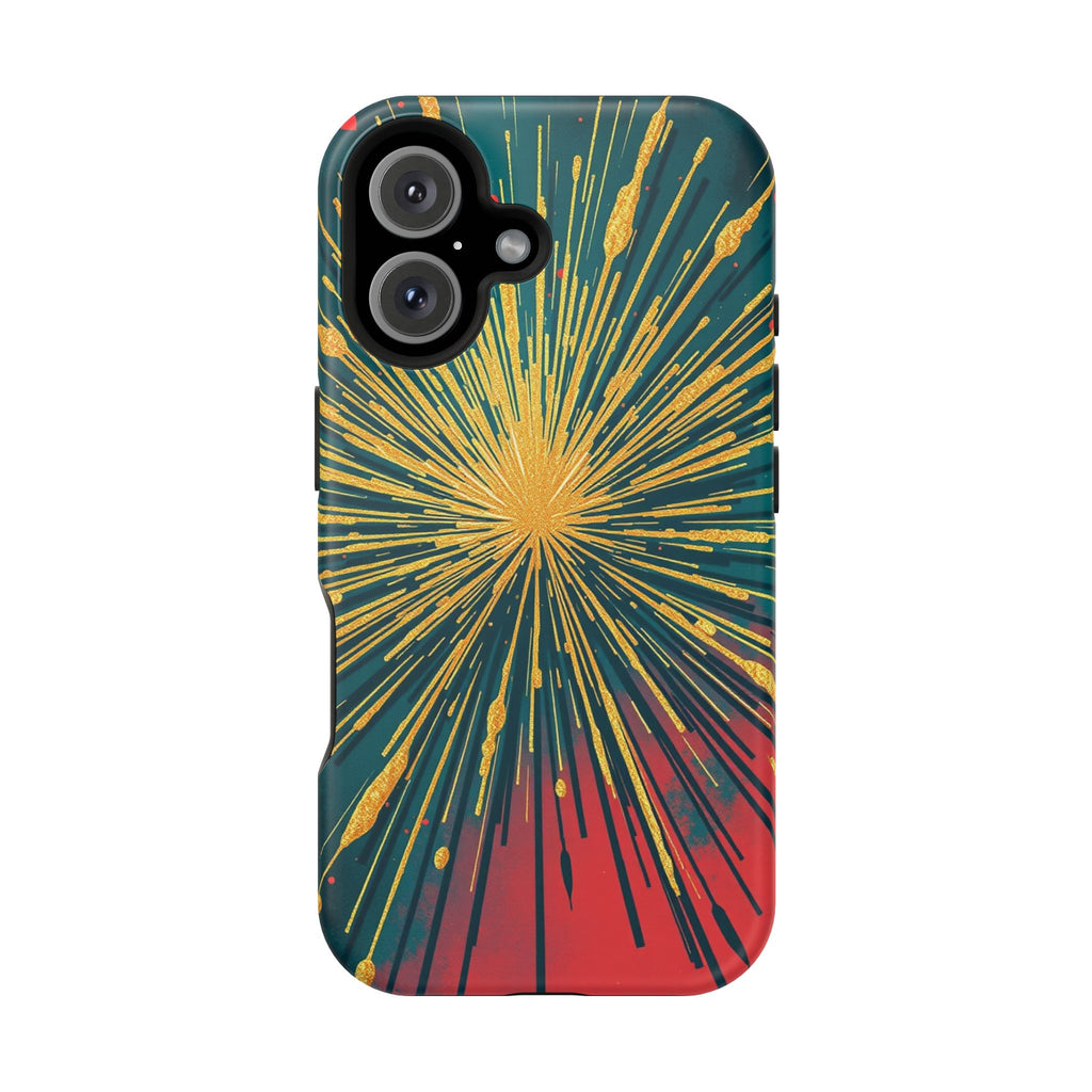 iPhone Gold Foil Burst Dark Gothic Ink Slim Everyday Designer Case · iPhone Case