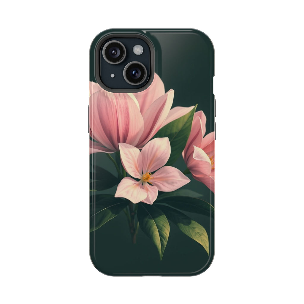 iPhone Mint And Blush Bloom Leaf Bold Modern Everyday Snap Case · iPhone Case