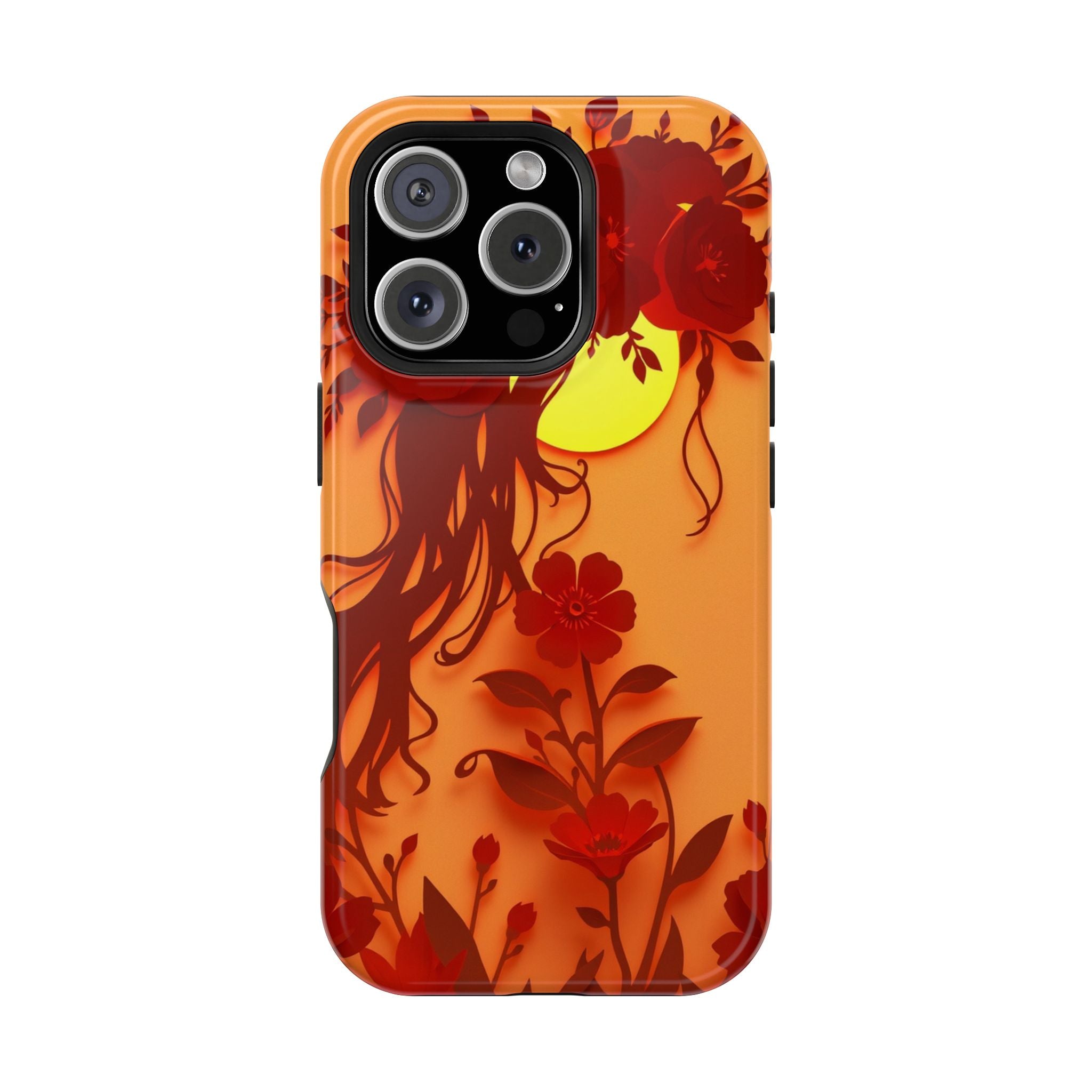 iPhone Sunset Amber And Peach Floral Crown Slim iPhone Everyday · iPhone Case