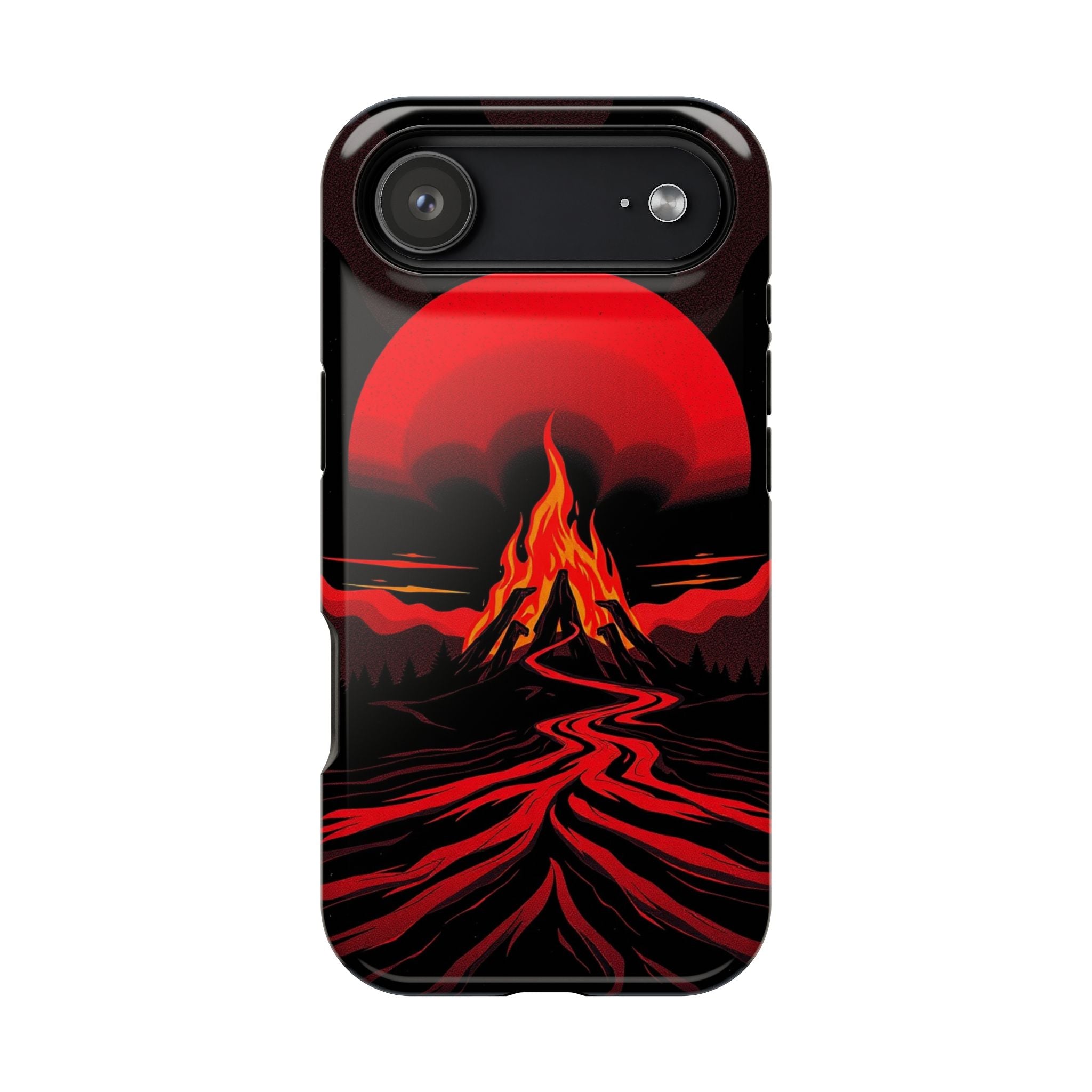 iPhone Black And Crimson Wildfire Glow Slim Everyday Designer Case · iPhone Case