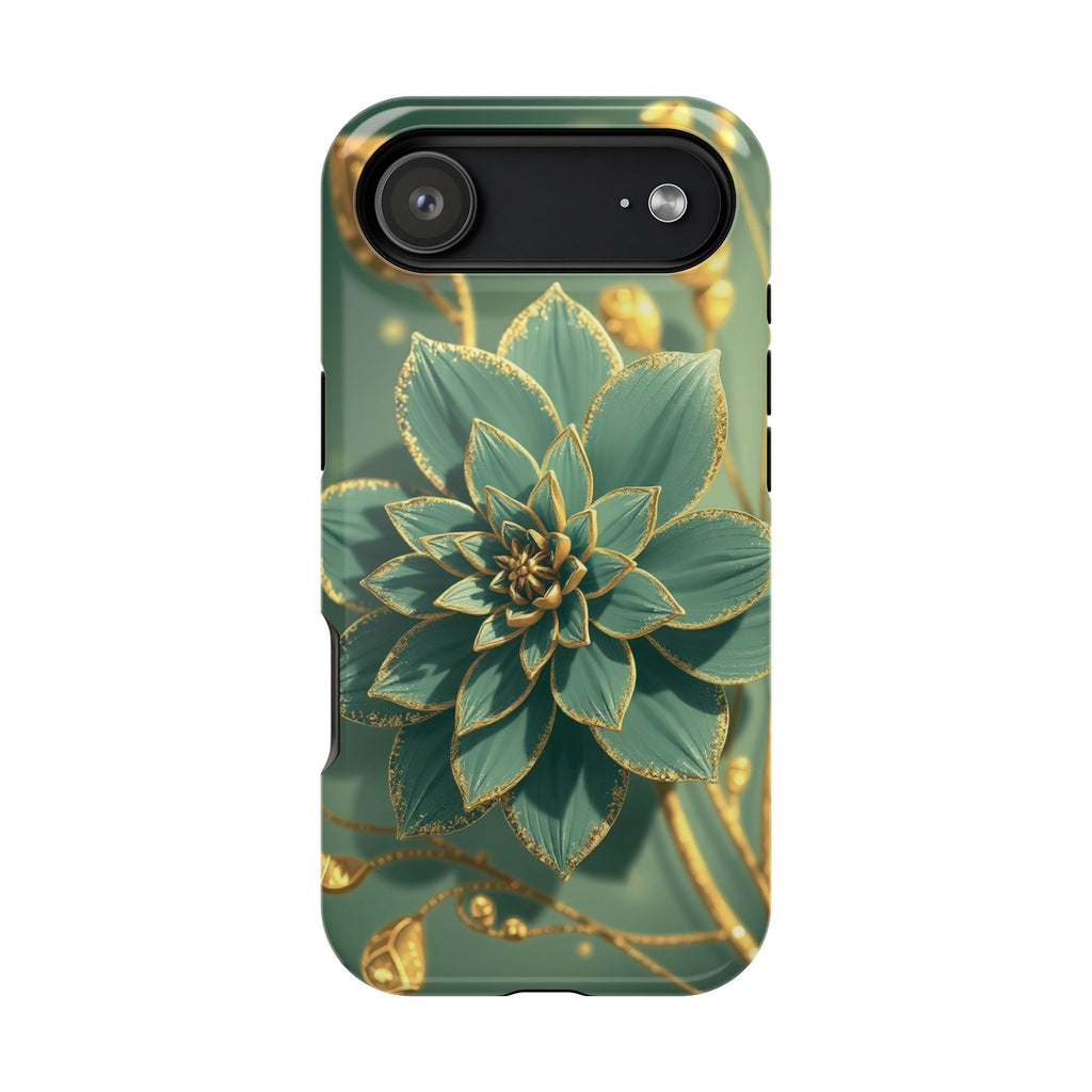iPhone Floral Gold Foil Pixel Art -Bit Slim Everyday Designer Case · iPhone Case