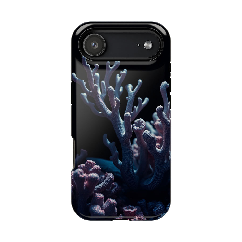 iPhone Midnight Blue And Silver Coral Reef Life Soft iPhone Finish · iPhone Case