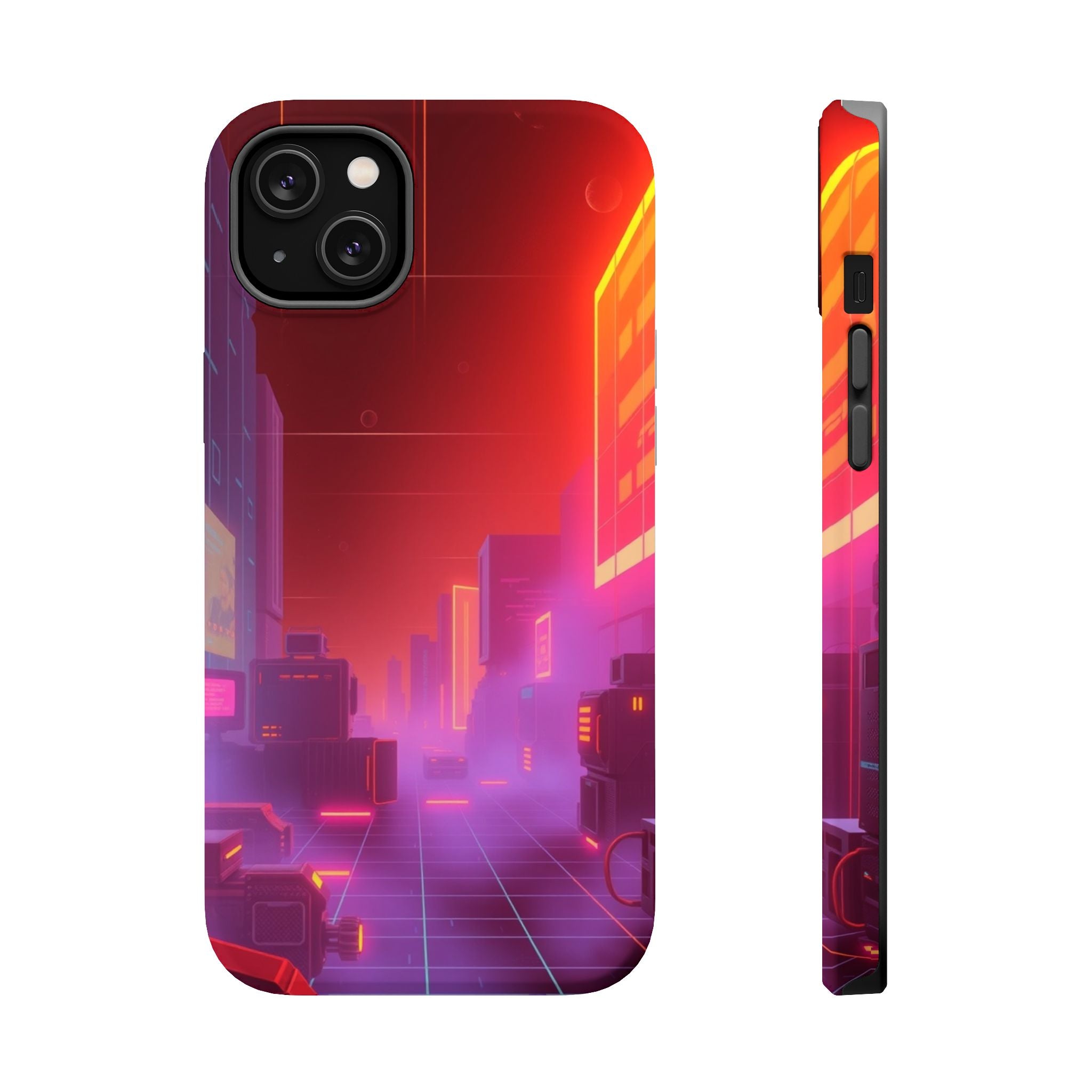 iPhone Dreamy 80s Grid Synthwave Design Slim Everyday Designer Case · iPhone Cas