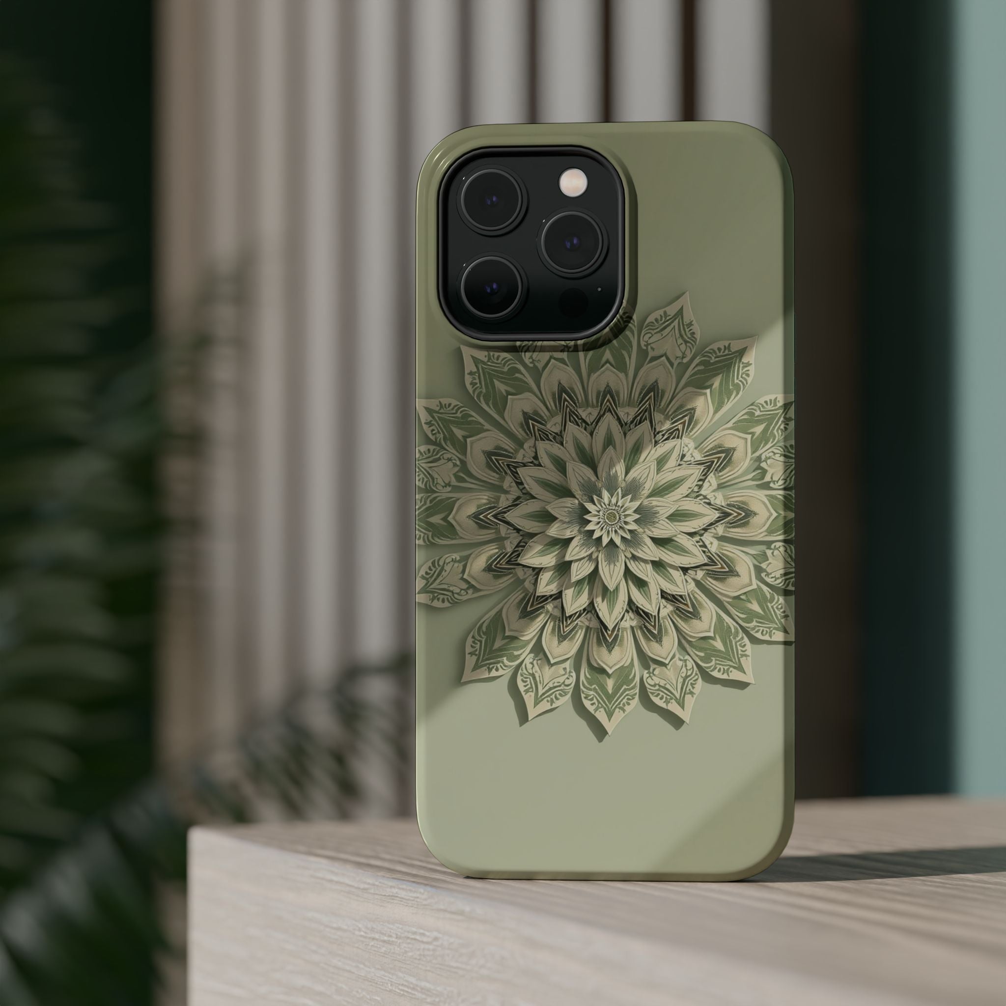iPhone Sage And Ivory Floral Mandala Slim Everyday Designer Case · iPhone Case