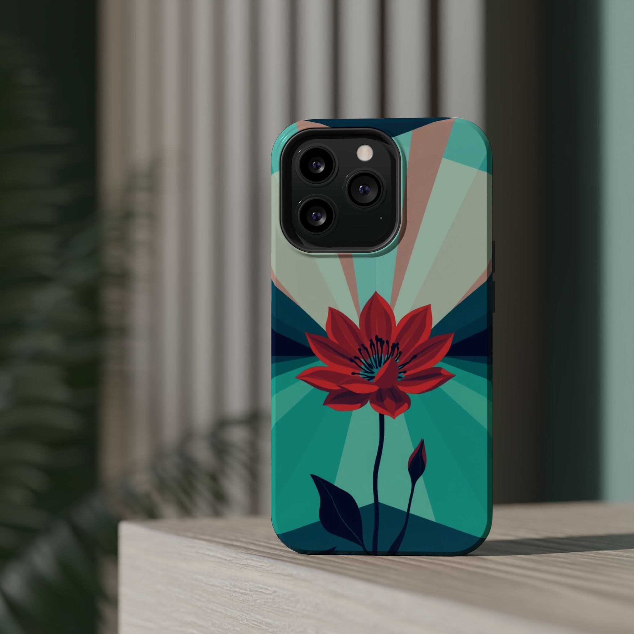 iPhone Teal And Coral Night Bloomer Slim Everyday Designer Case · iPhone Case